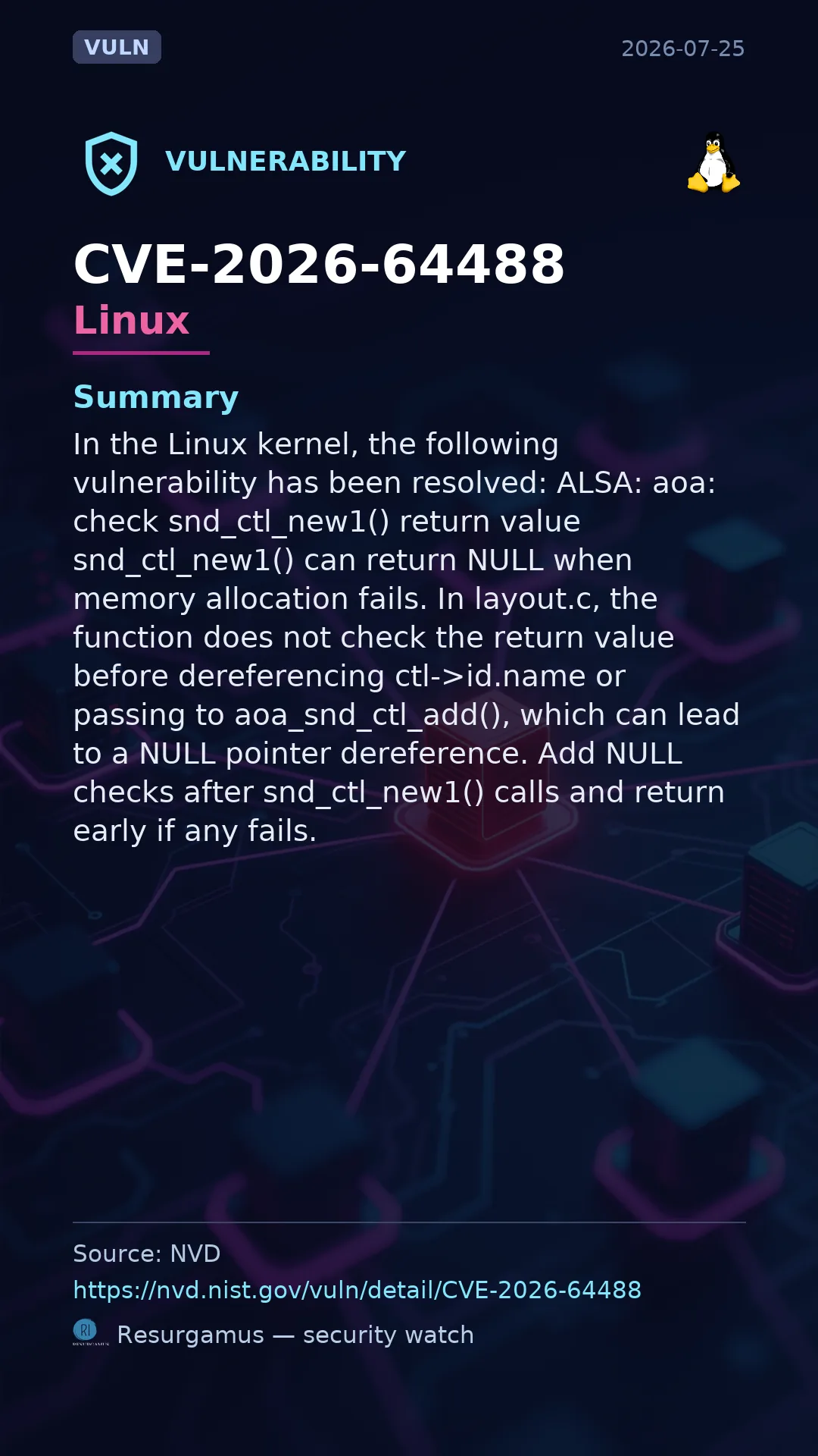 CVE-2026-64488 - Linux vulnerability