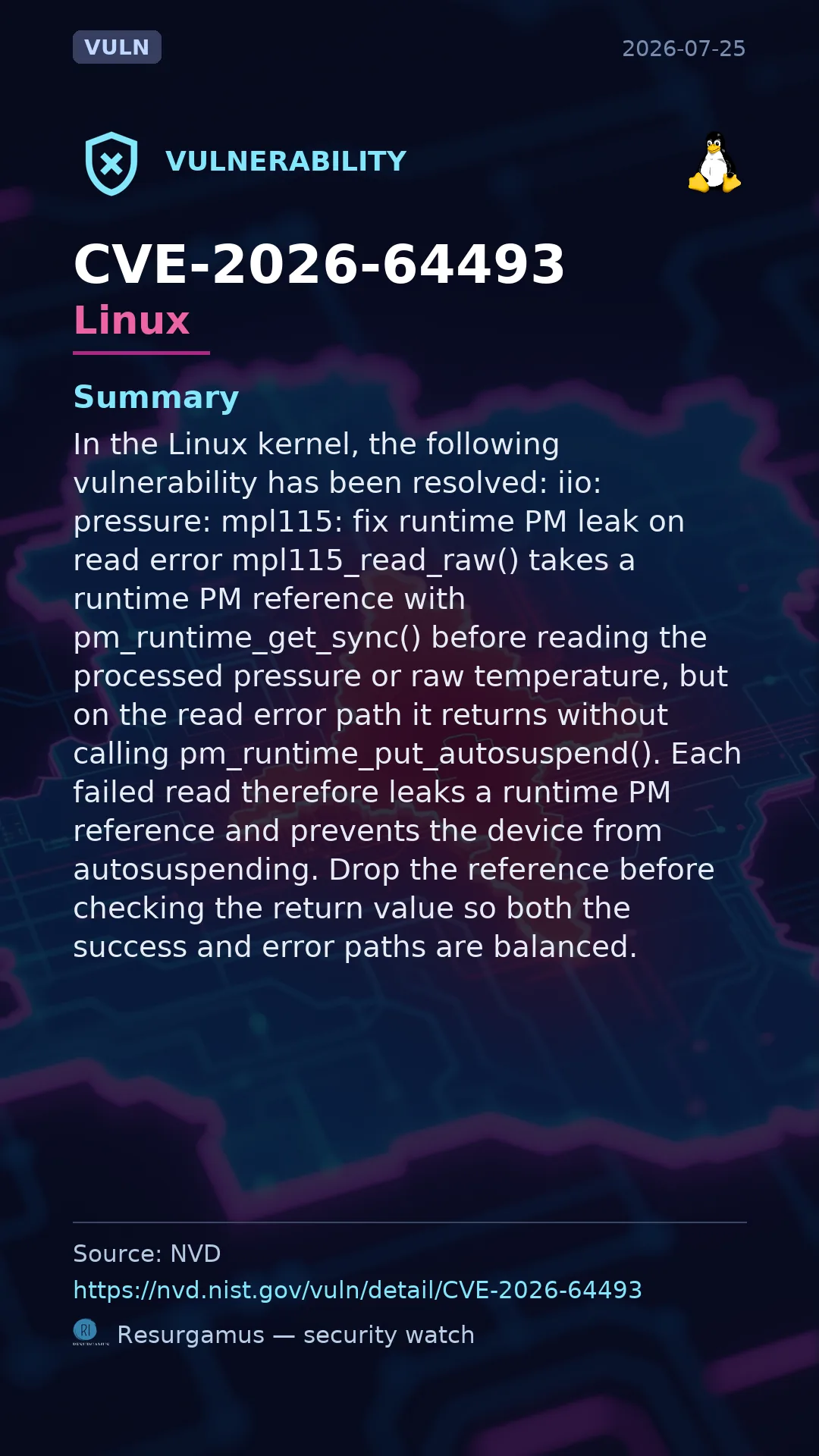 CVE-2026-64493 - Linux vulnerability