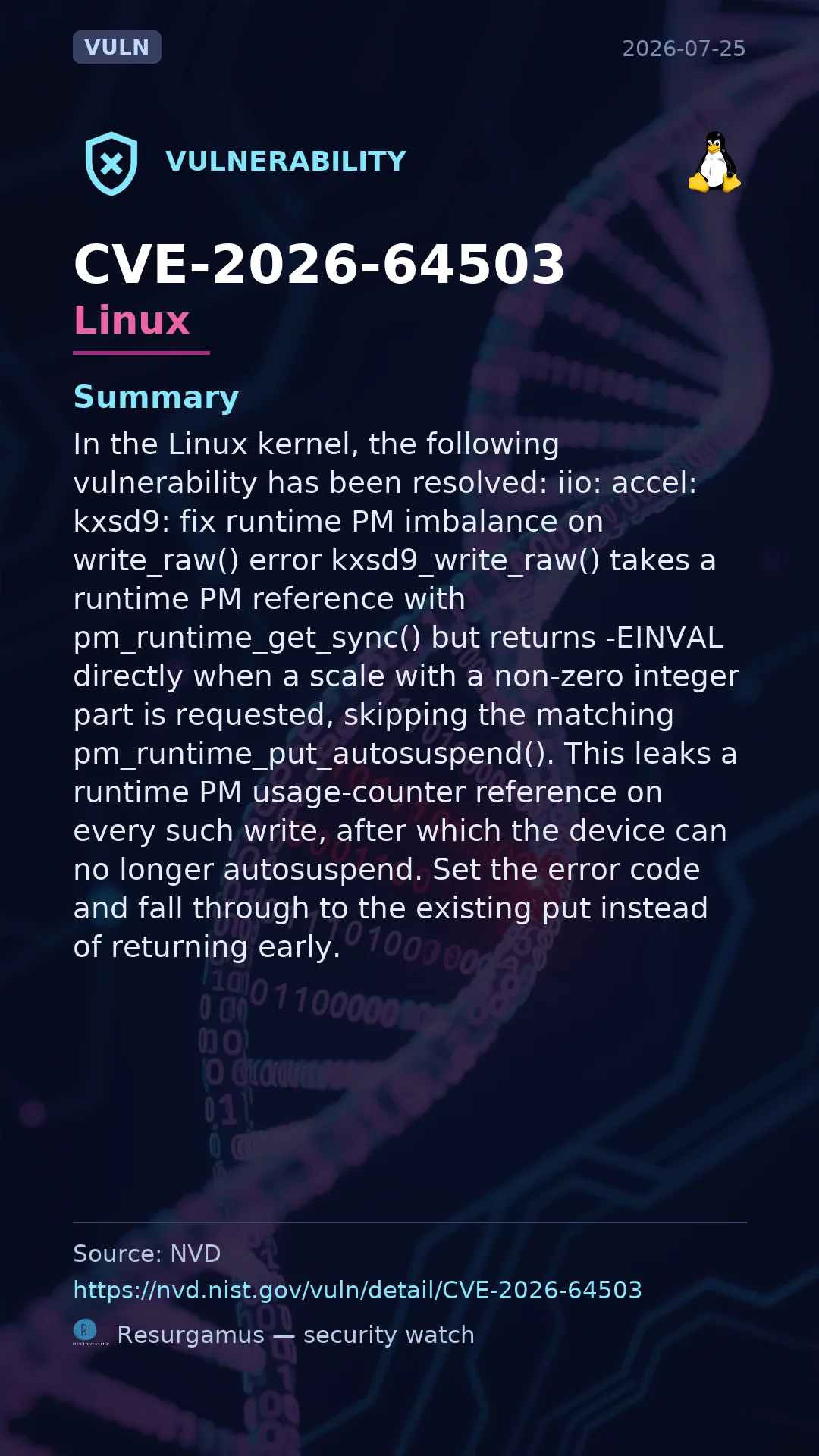 CVE-2026-64503 - Linux vulnerability