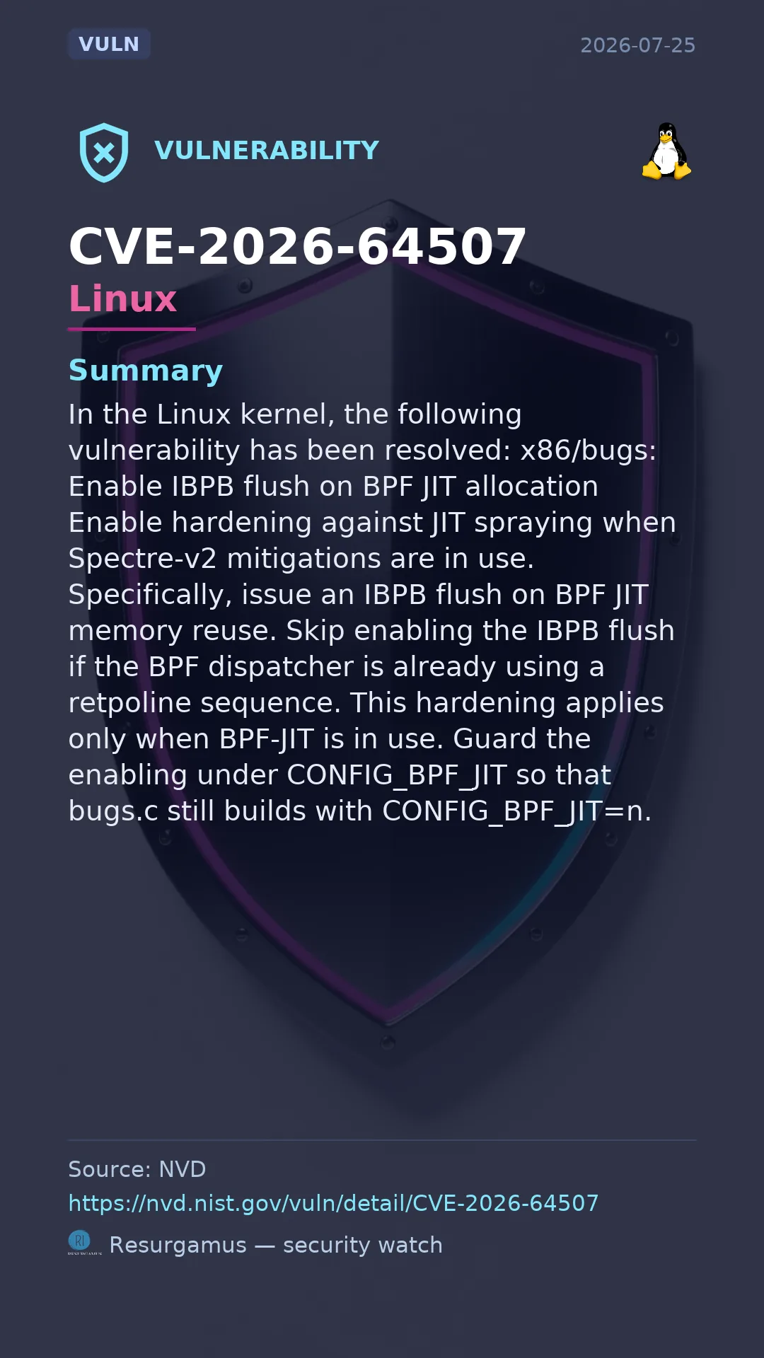 CVE-2026-64507 - Linux vulnerability