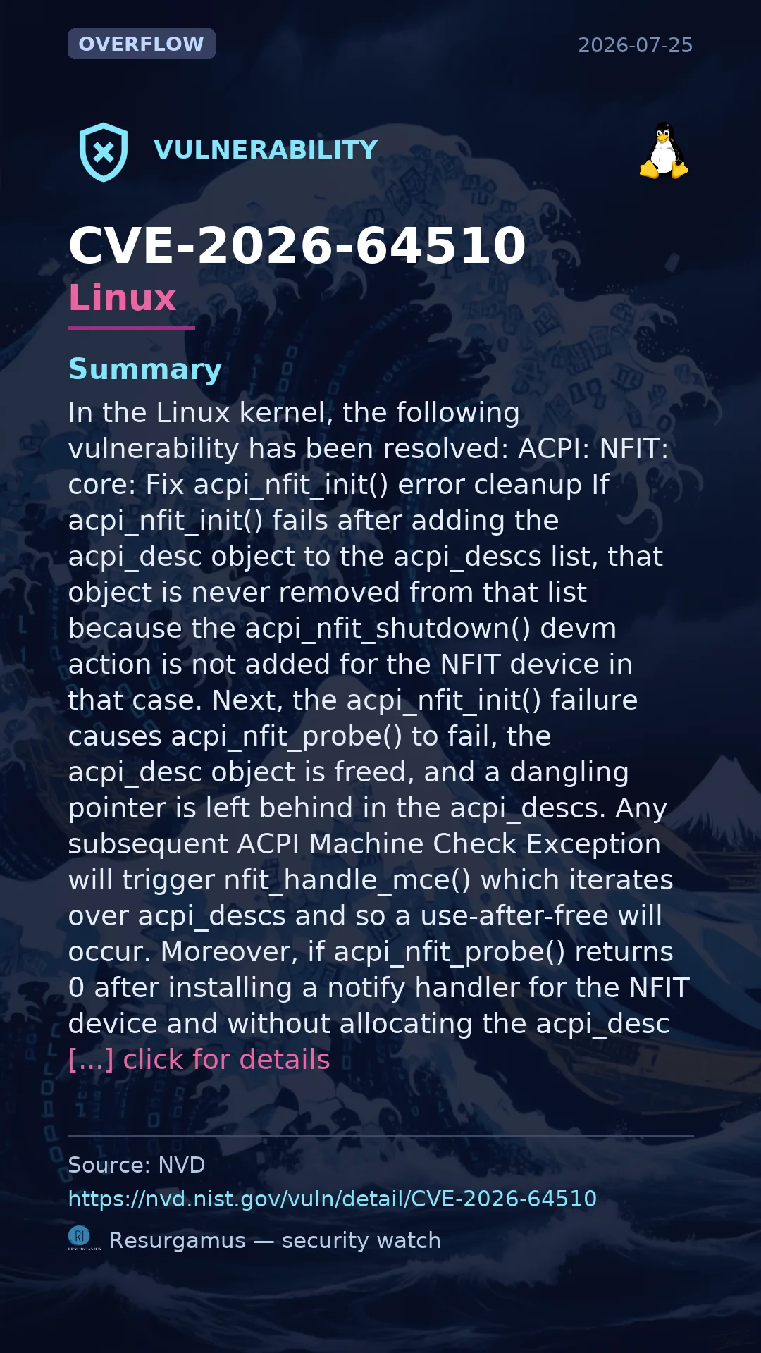 CVE-2026-64510 - Linux vulnerability