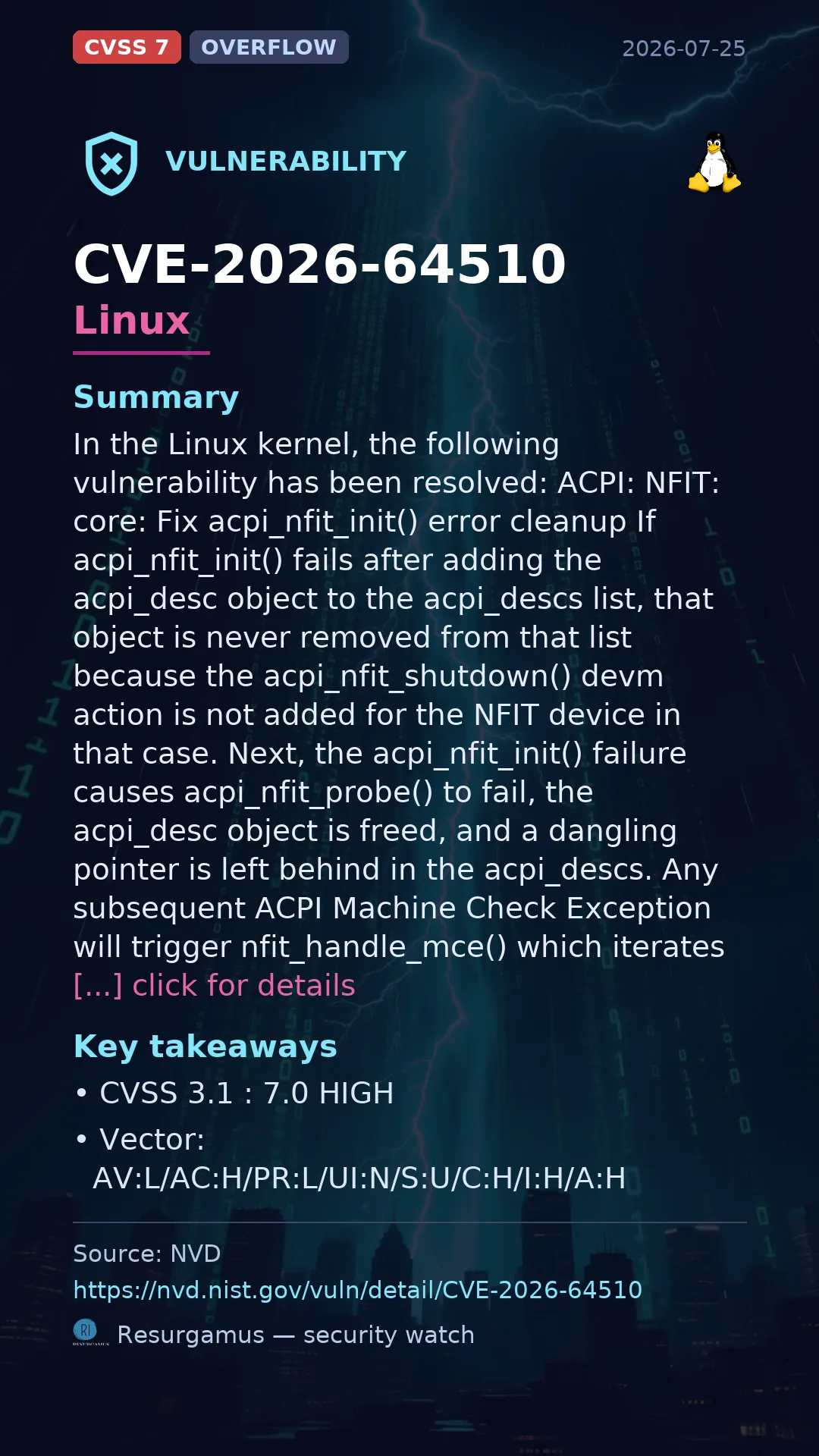 CVE-2026-64510 - Linux vulnerability