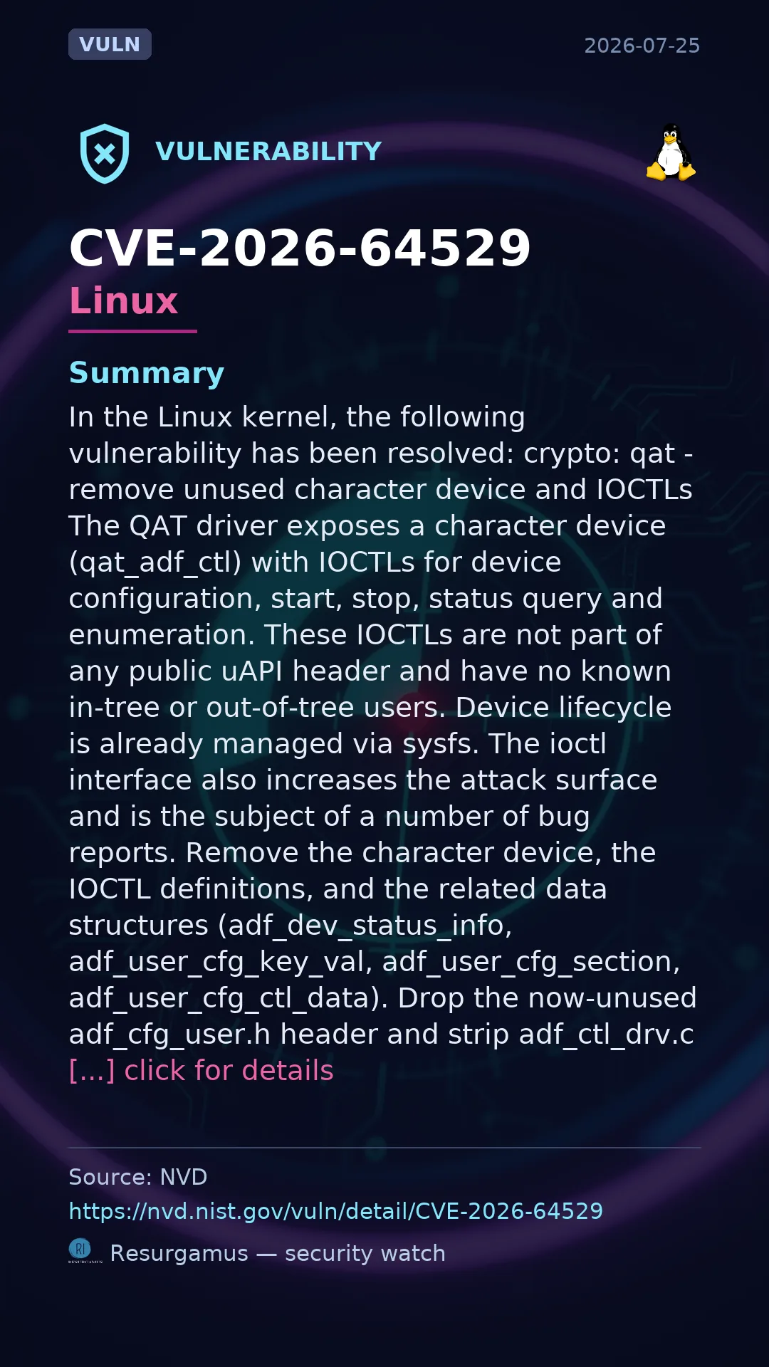 CVE-2026-64529 - Linux vulnerability