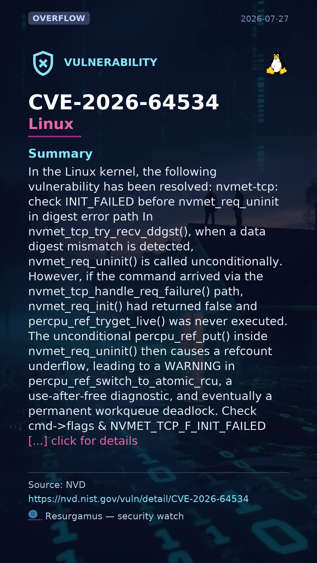 CVE-2026-64534 - Linux vulnerability