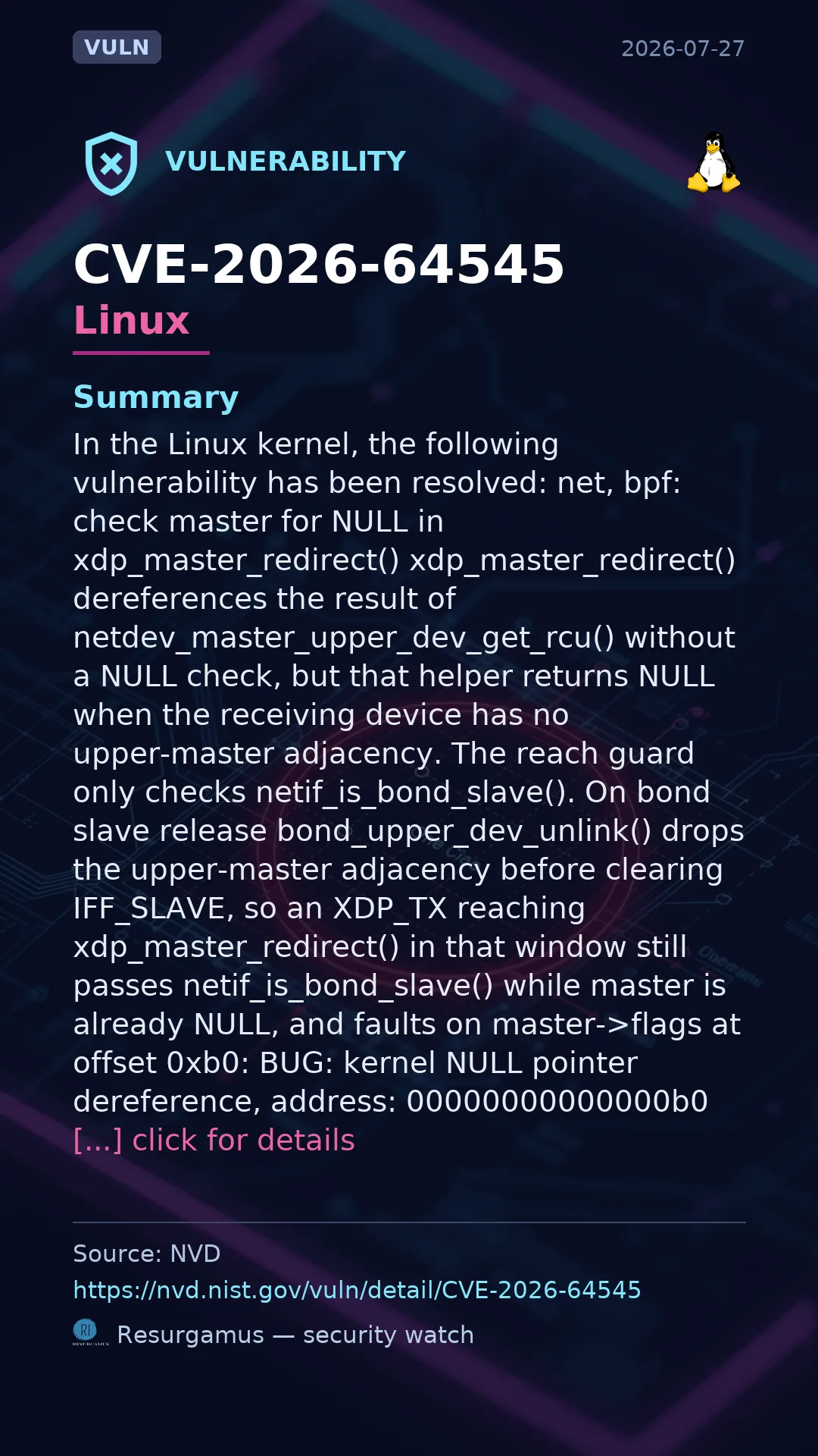CVE-2026-64545 Linux Vulnerability