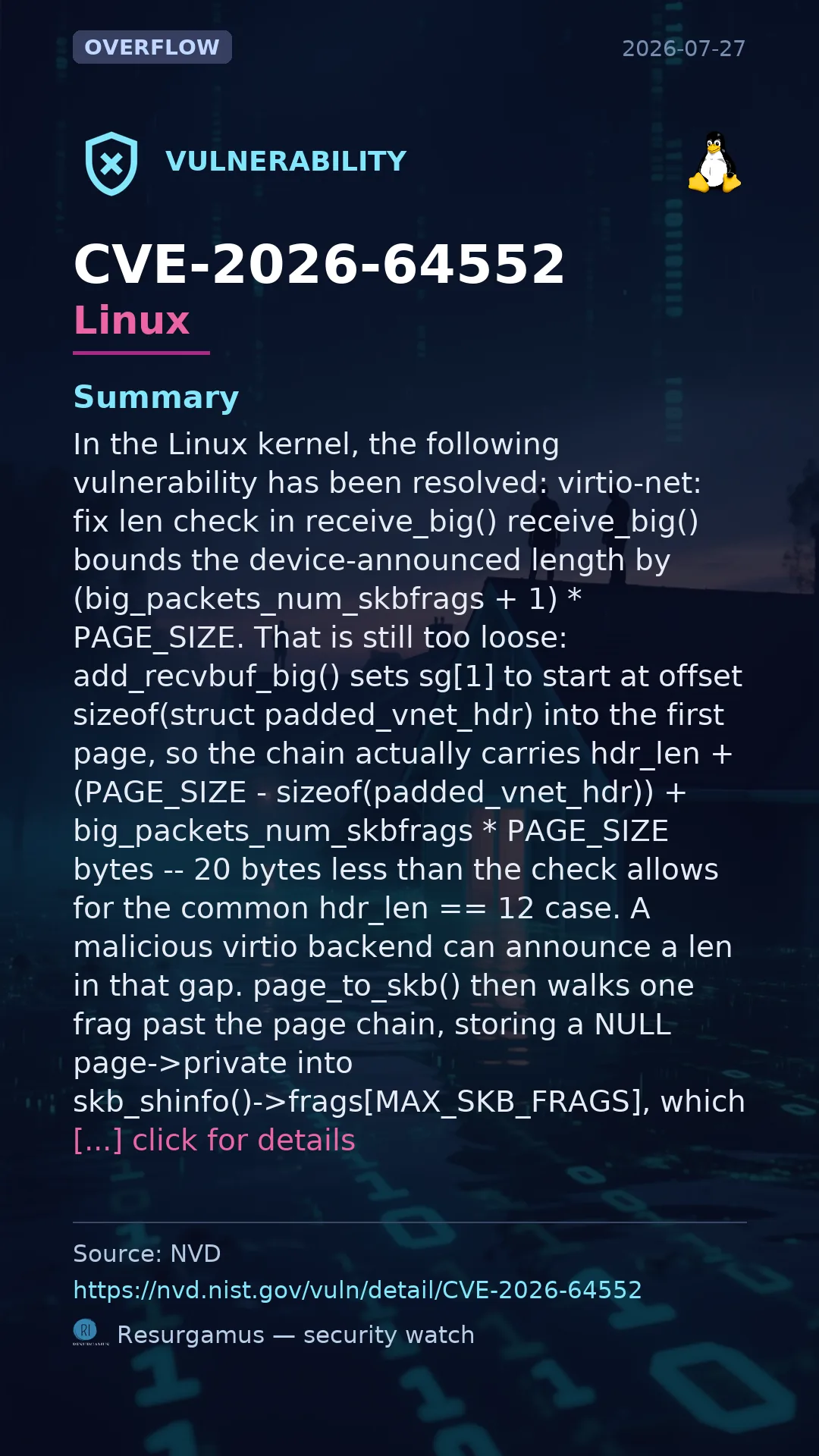 CVE-2026-64552 Linux Vulnerability
