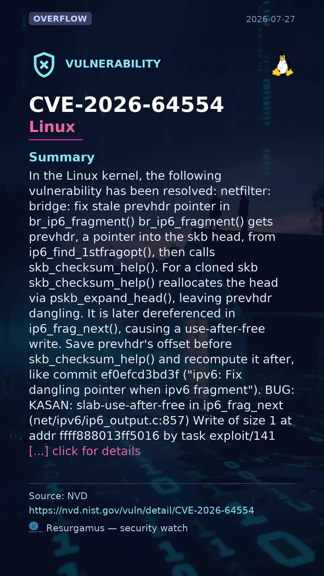 CVE-2026-64554 Linux Vulnerability
