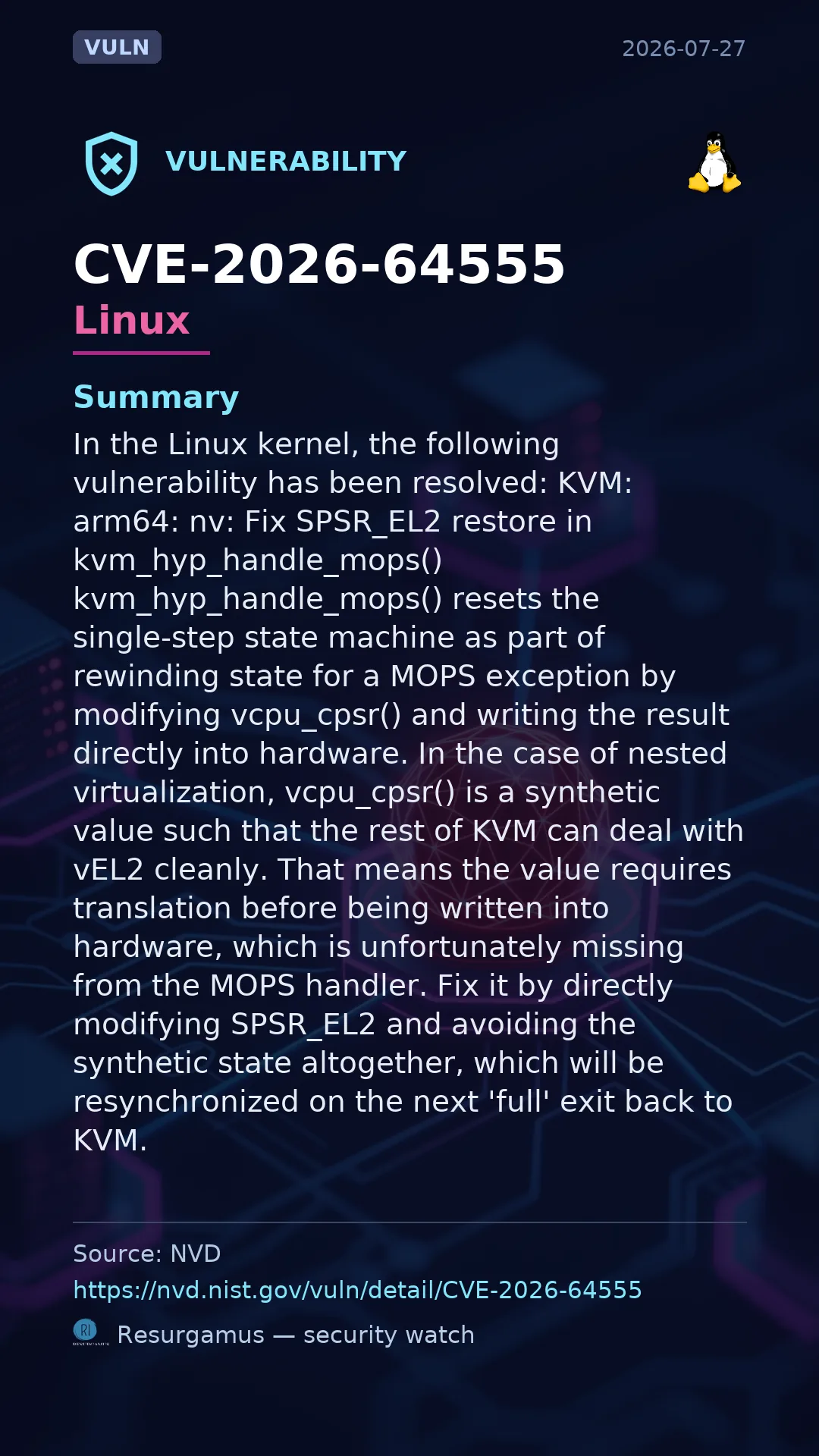 CVE-2026-64555 Linux Vulnerability