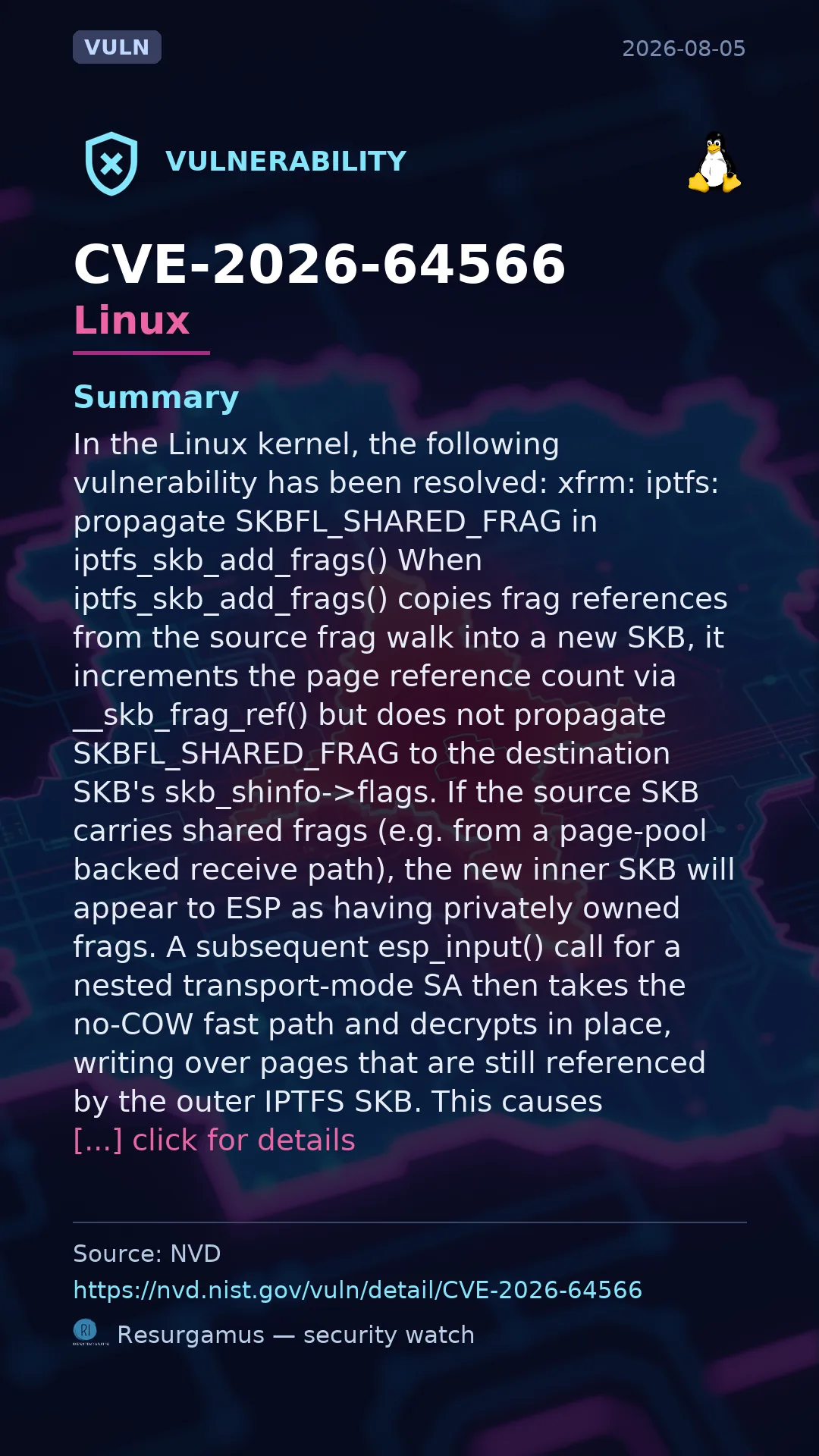 CVE-2026-64566 Linux Vulnerability