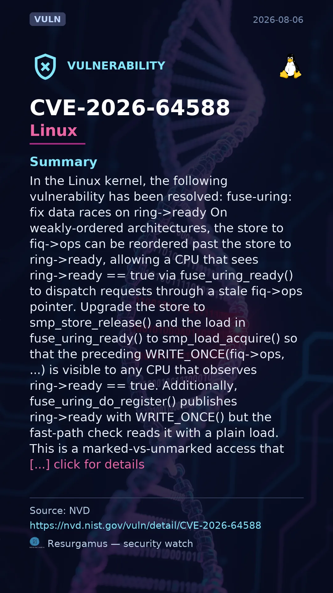CVE-2026-64588 Linux Vulnerability