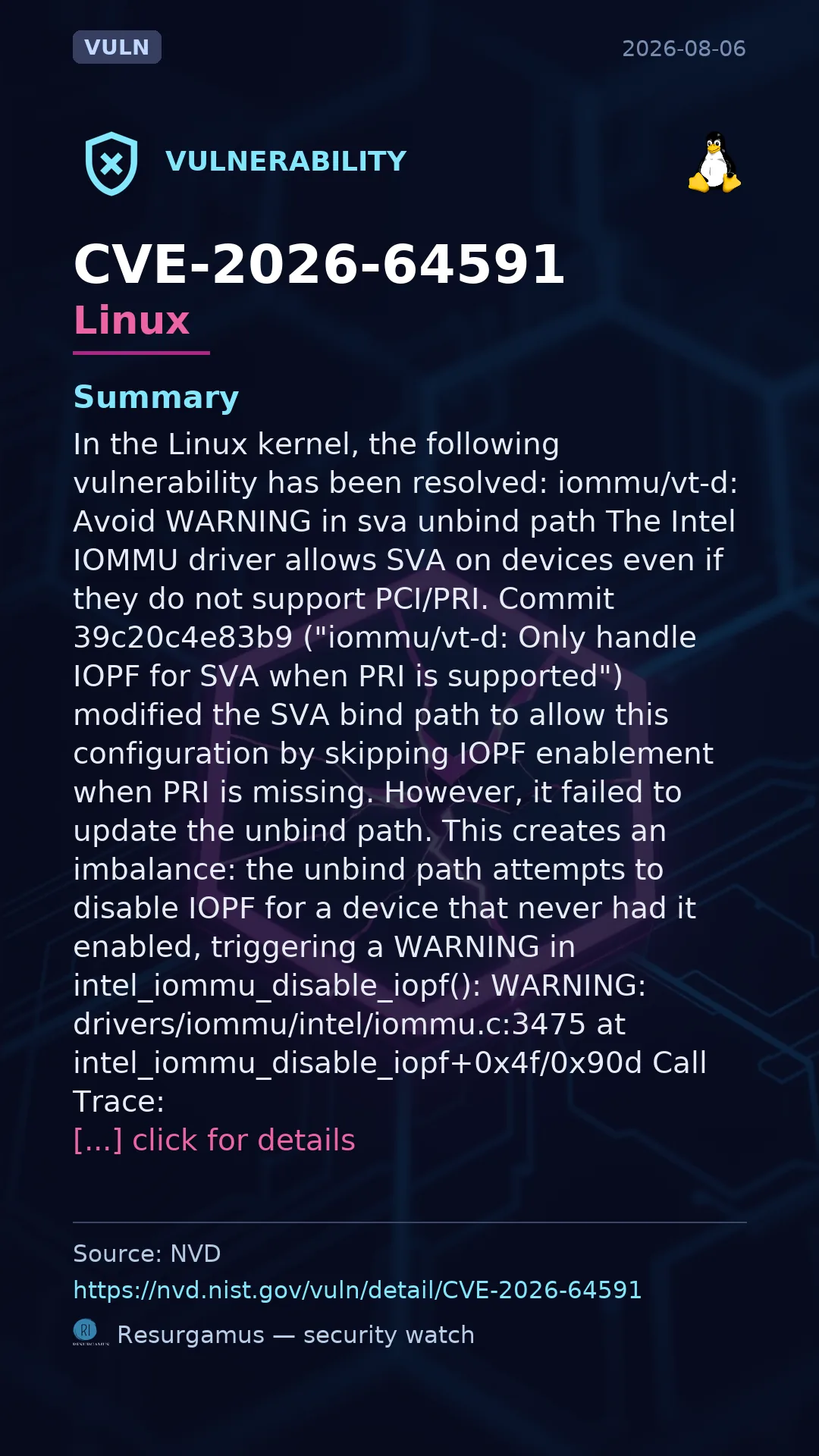 CVE-2026-64591 Linux Vulnerability