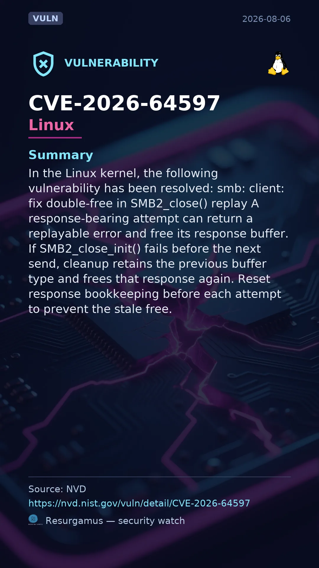 CVE-2026-64597 Linux Vulnerability