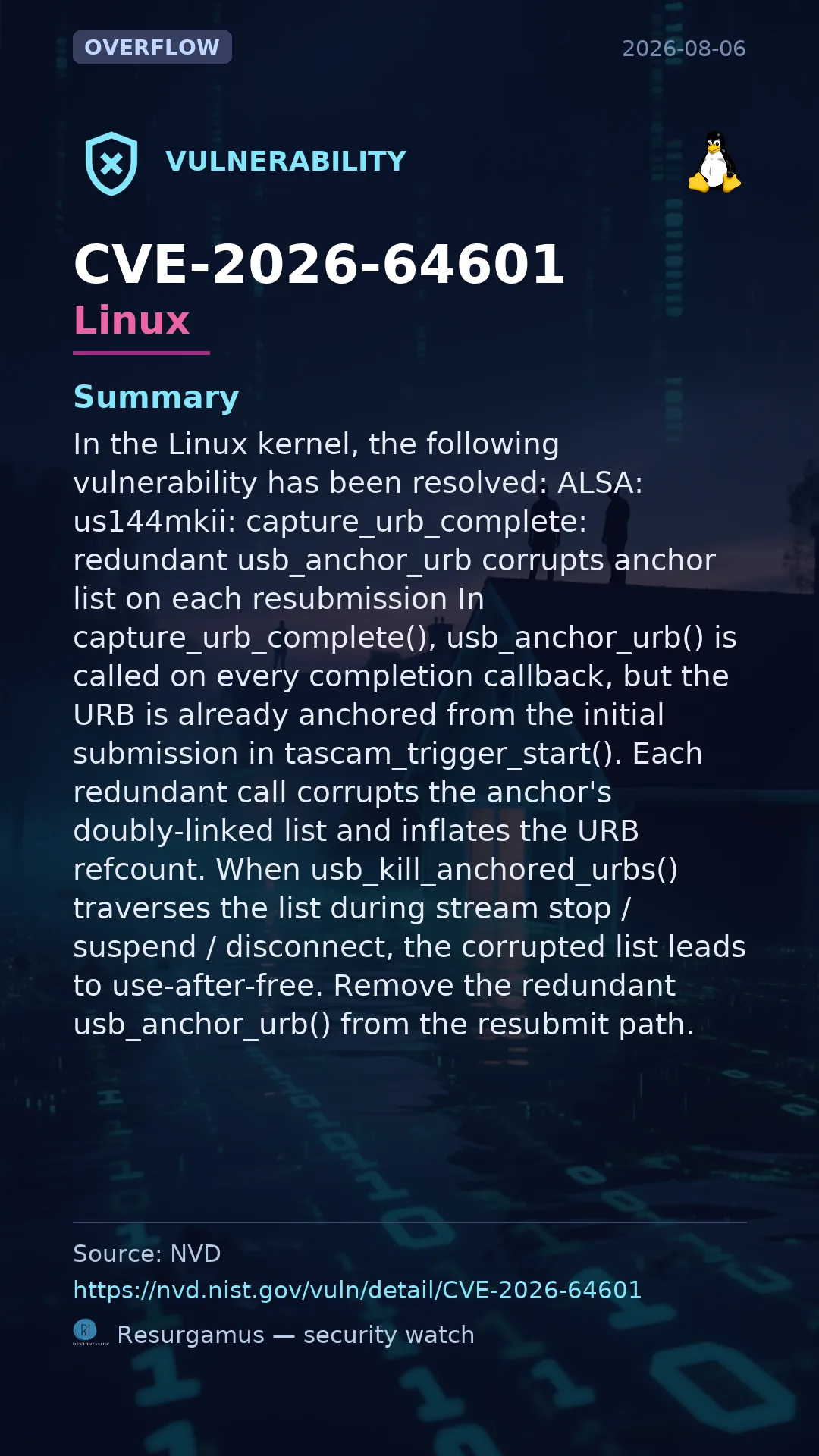 CVE-2026-64601 Linux Vulnerability