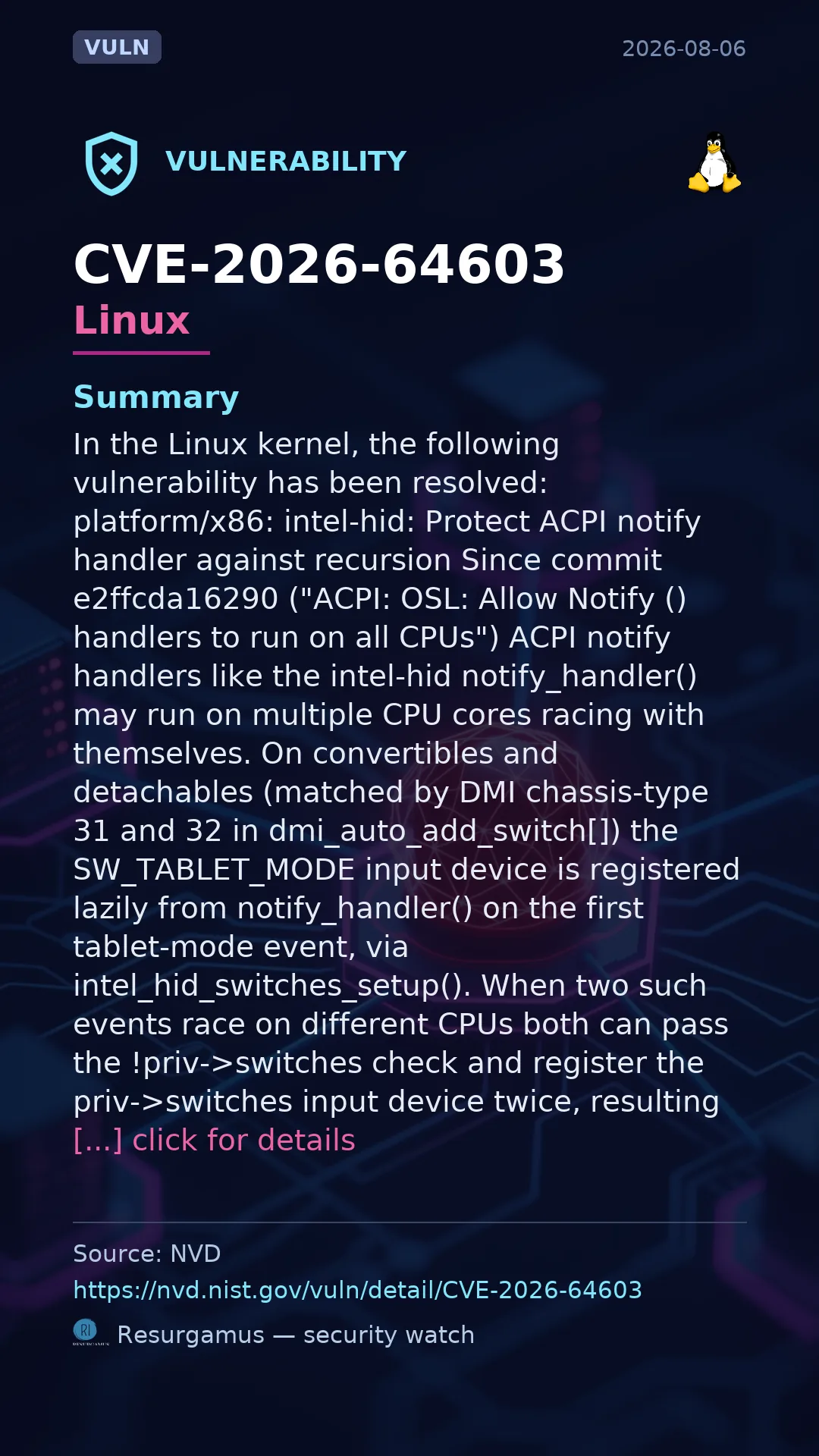 CVE-2026-64603 Linux Vulnerability