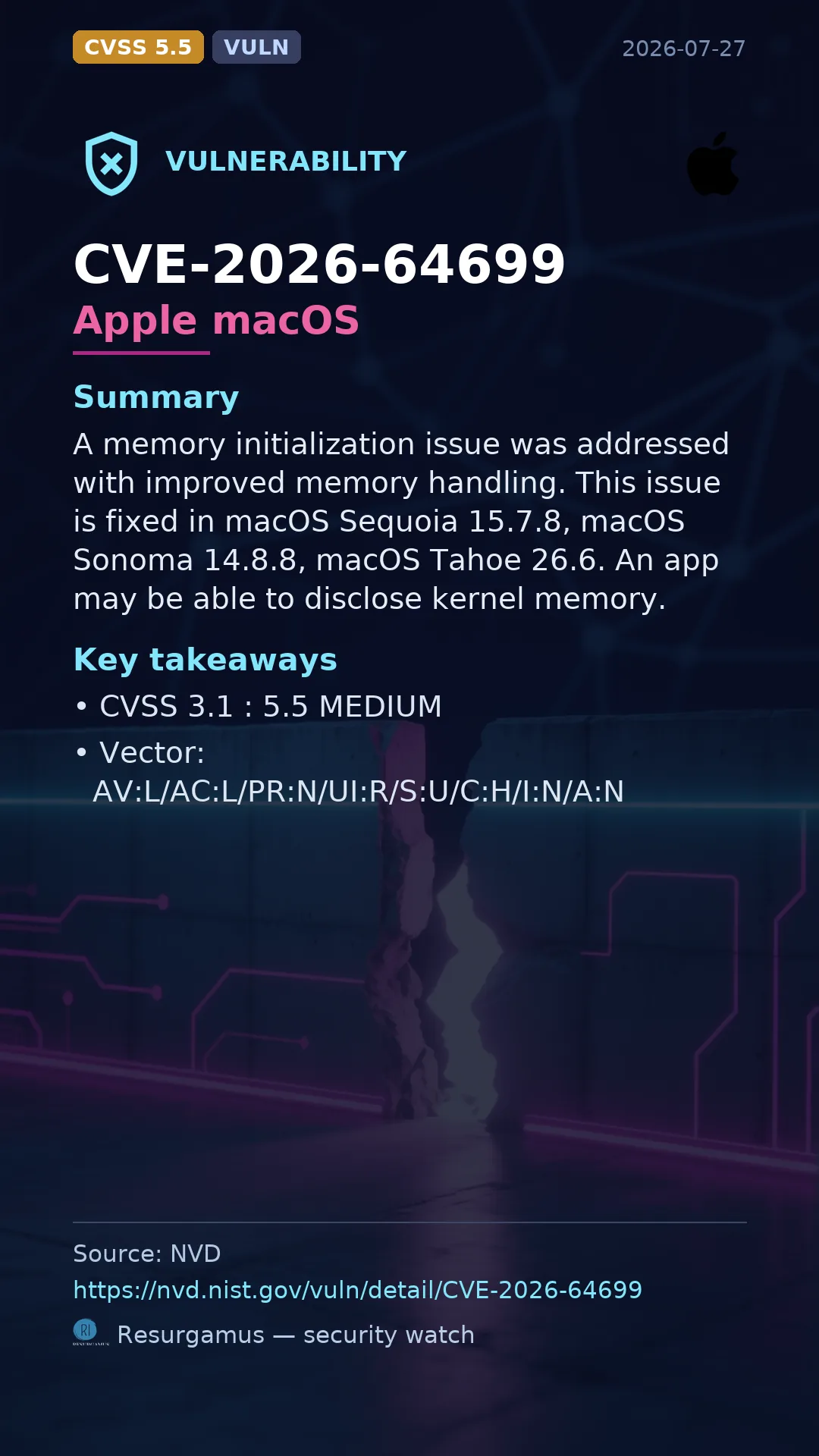 CVE-2026-64699 Apple macOS Vulnerability
