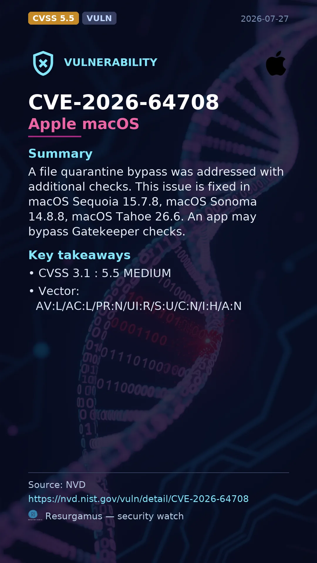 CVE-2026-64708 Apple macOS Vulnerability