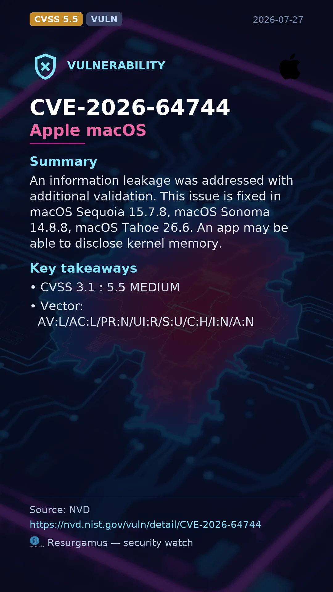 CVE-2026-64744 Apple macOS Vulnerability
