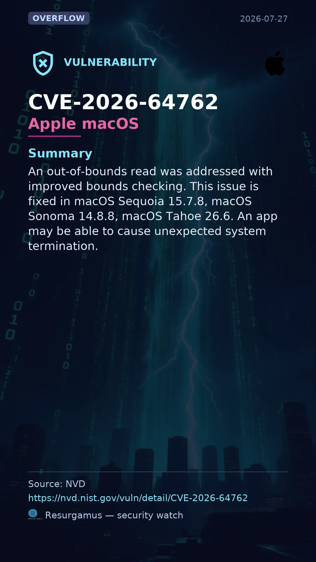 CVE-2026-64762 Apple macOS Vulnerability