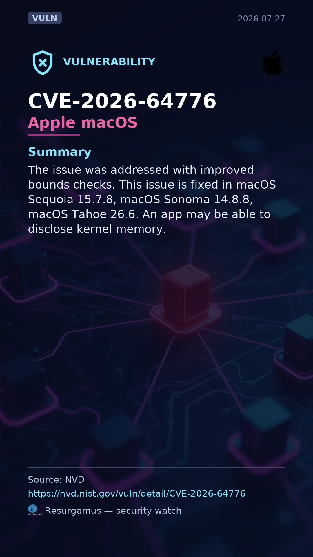 CVE-2026-64776 Apple macOS Vulnerability