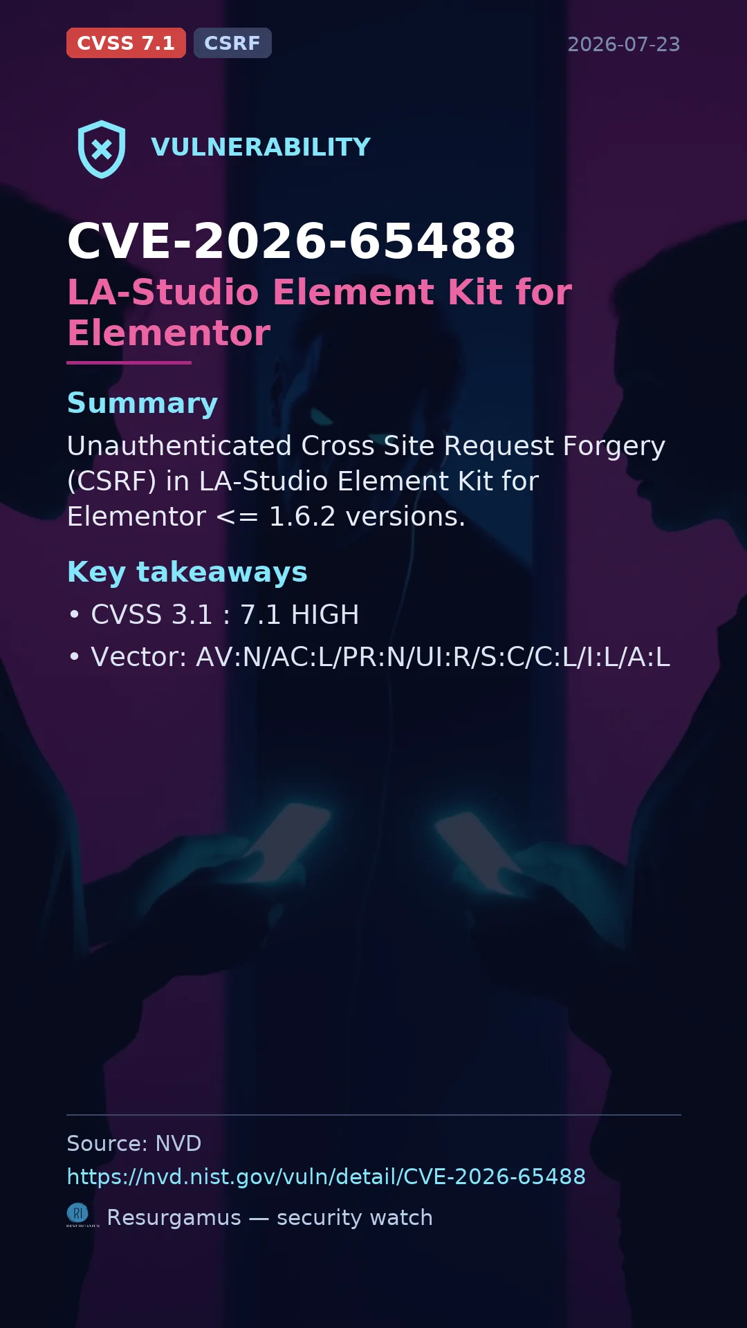 CVE-2026-65488 LA-Studio Element Kit for Elementor Vulnerability