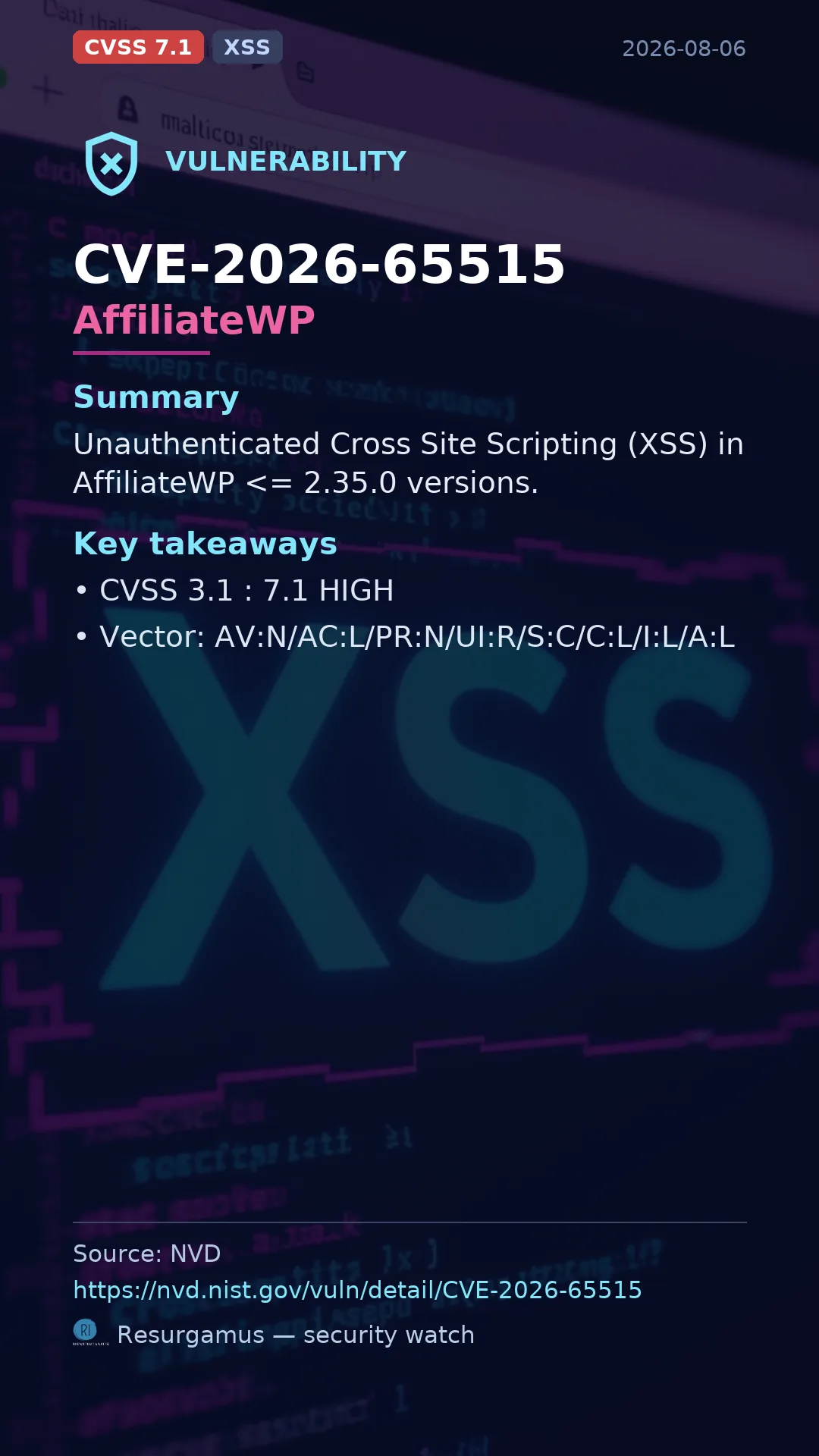 CVE-2026-65515 AffiliateWP Vulnerability