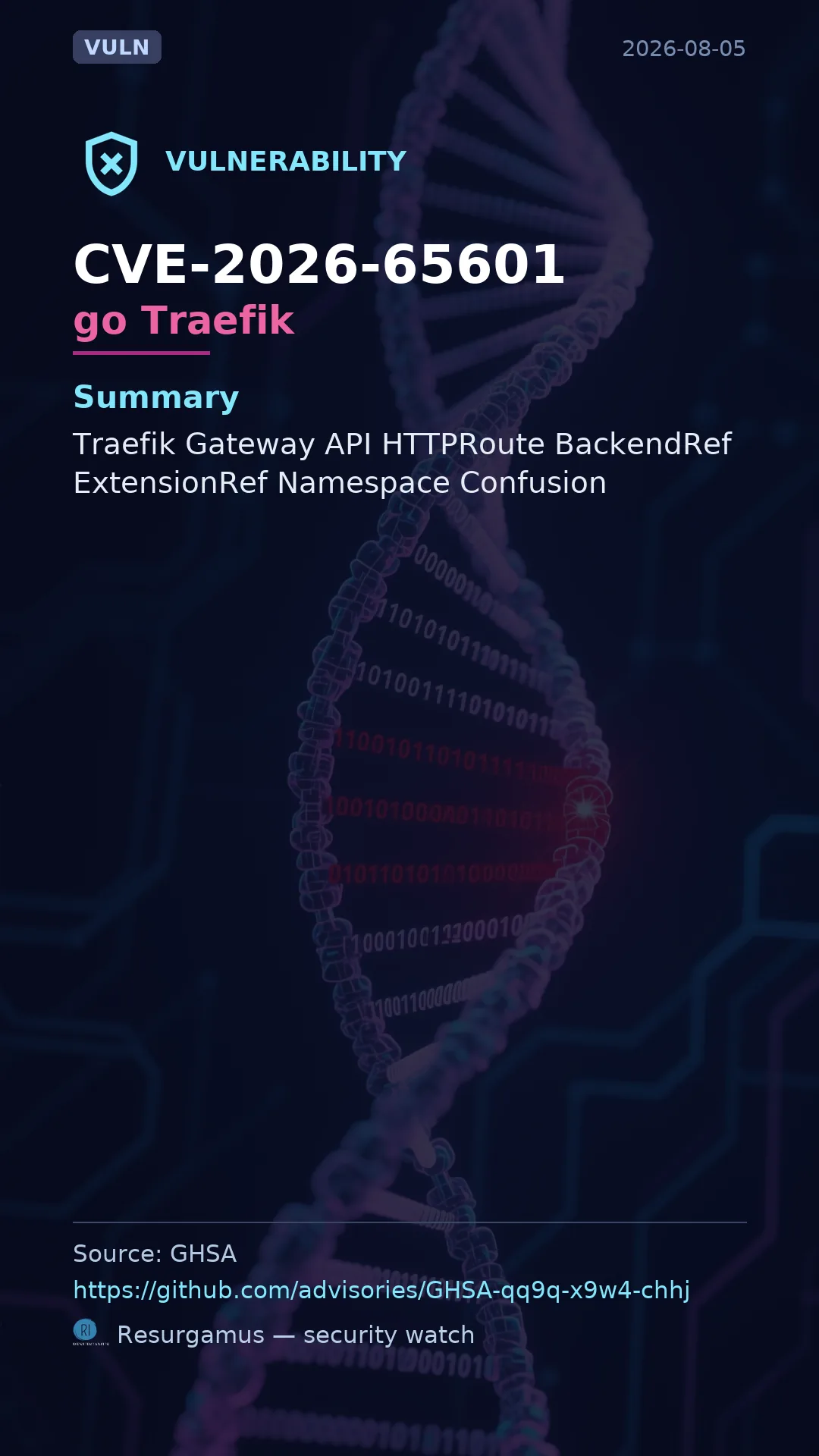 CVE-2026-65601 go Traefik Vulnerability