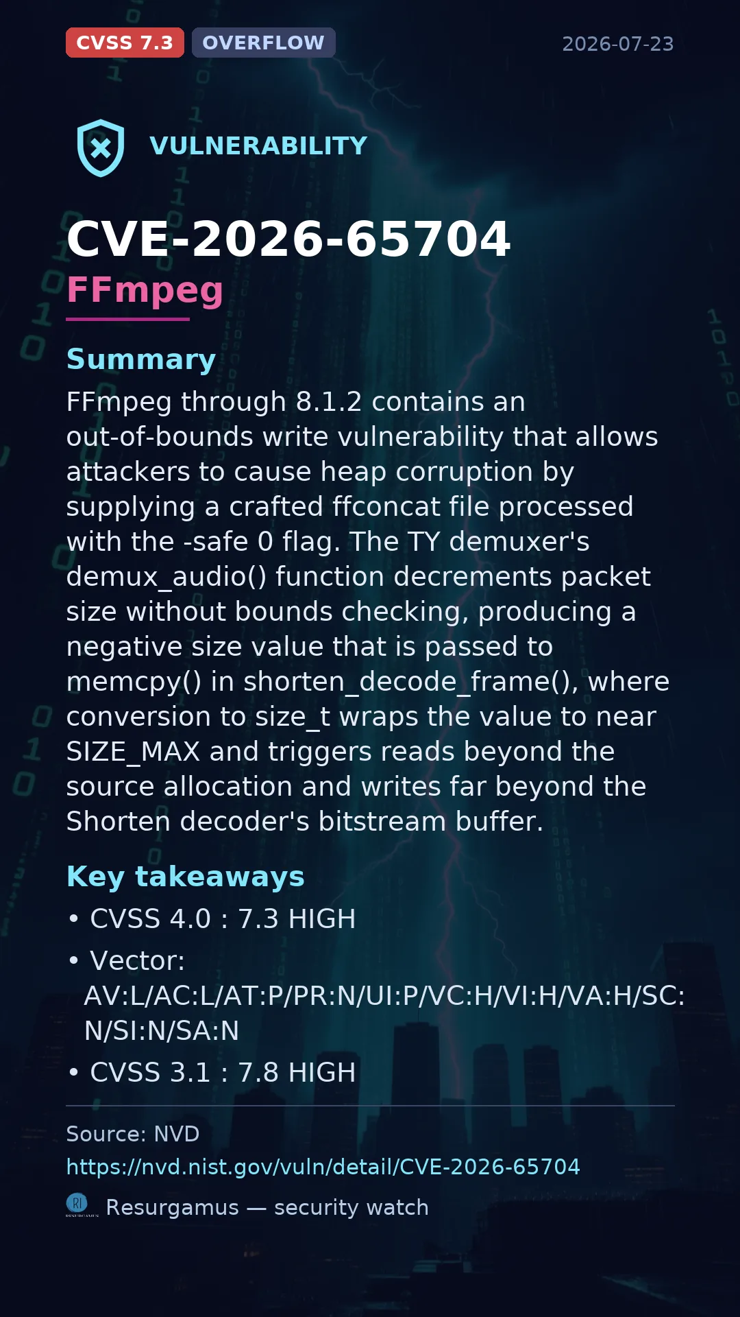CVE-2026-65704 FFmpeg Vulnerability
