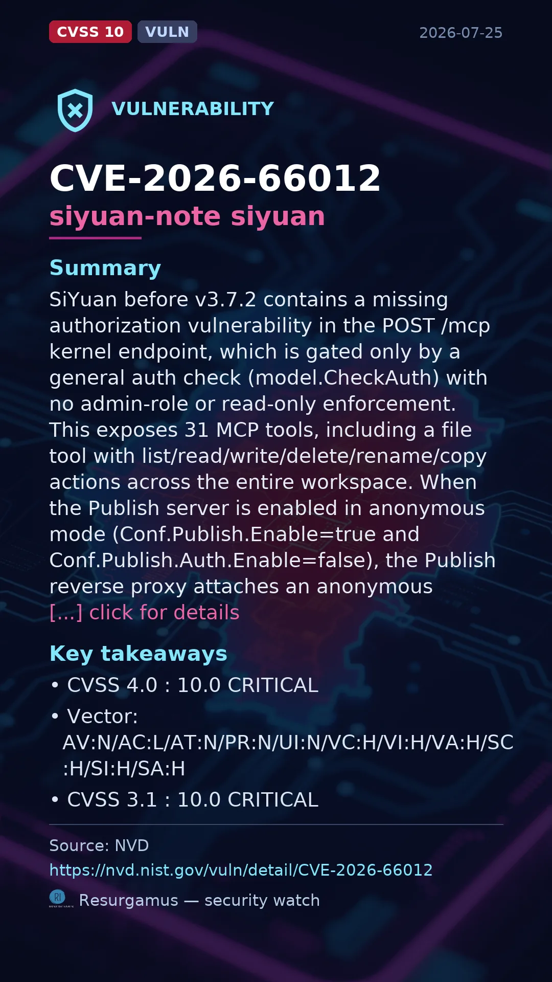 CVE-2026-66012 - siyuan-note siyuan vulnerability