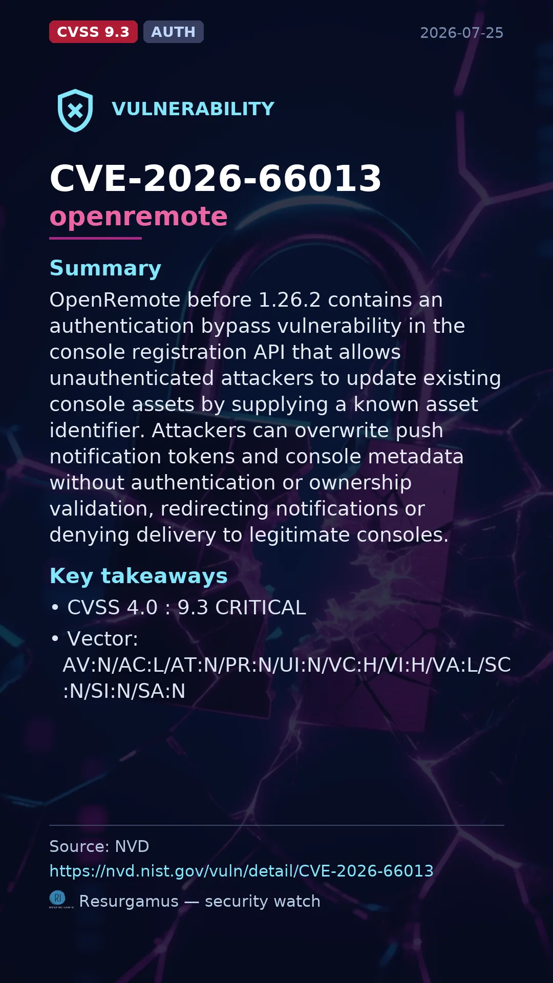 CVE-2026-66013 - openremote vulnerability