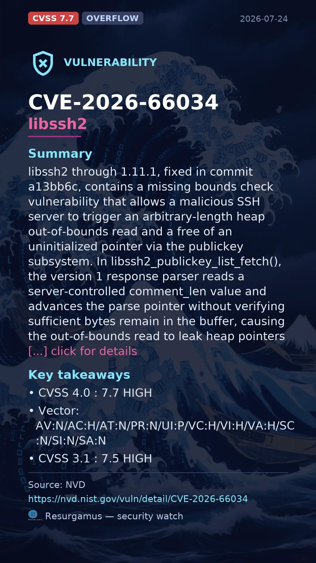 CVE-2026-66034 - libssh2 vulnerability
