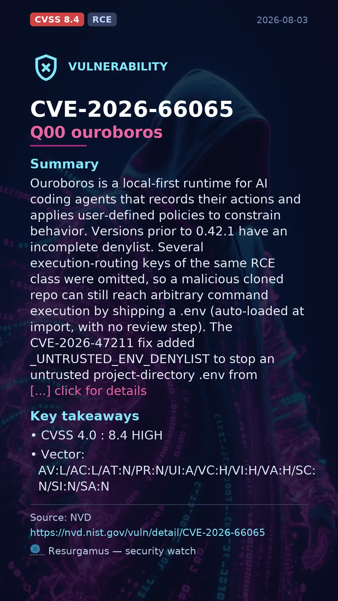 CVE-2026-66065 Q00 ouroboros Vulnerability