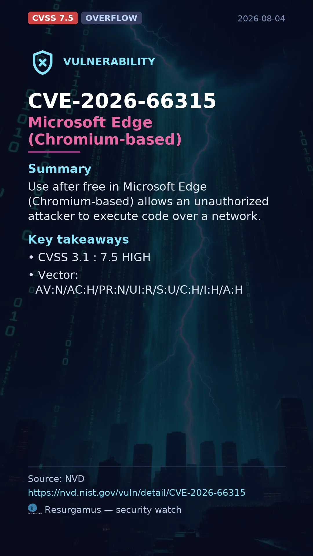 CVE-2026-66315 Microsoft Edge (Chromium-based) Vulnerability