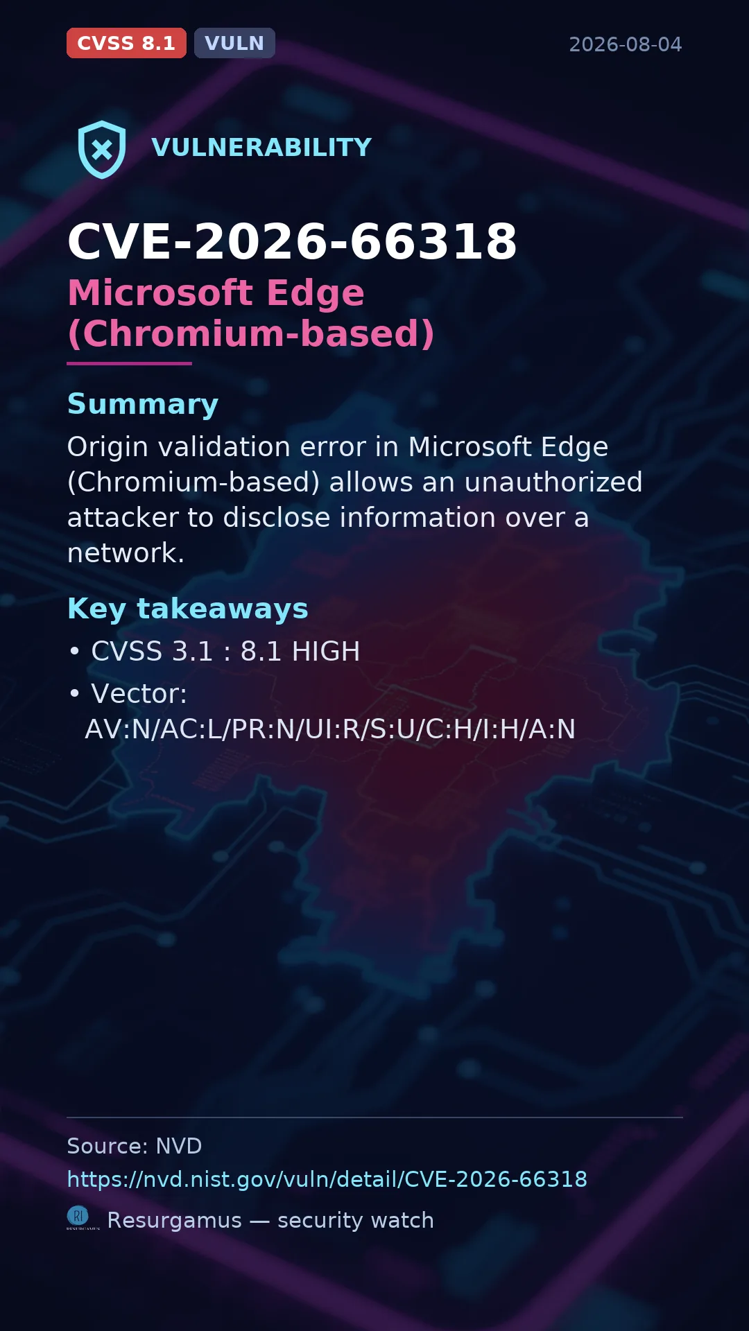 CVE-2026-66318 Microsoft Edge (Chromium-based) Vulnerability