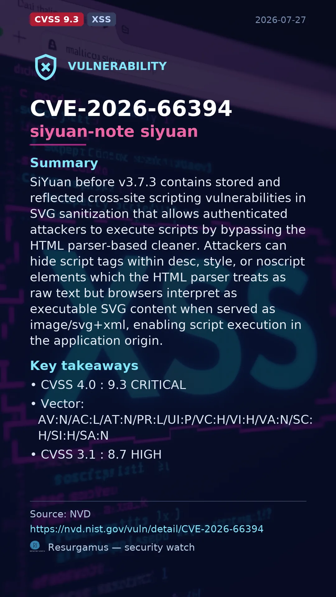 CVE-2026-66394 siyuan-note siyuan Vulnerability