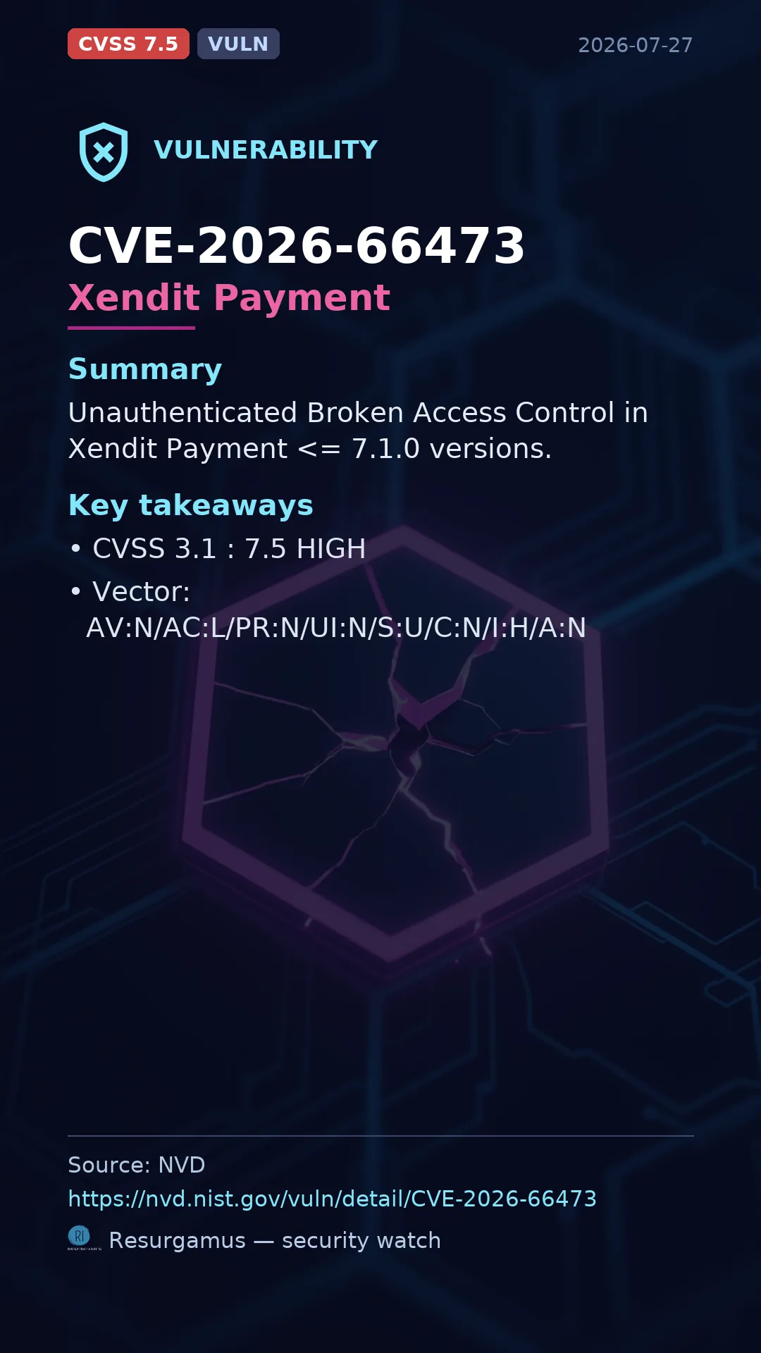 CVE-2026-66473 Xendit Payment Vulnerability