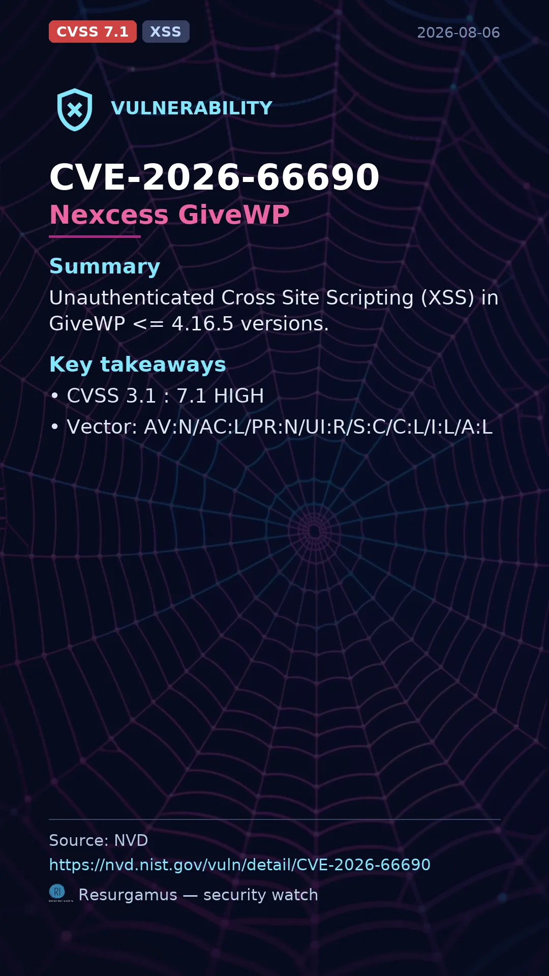 CVE-2026-66690 Nexcess GiveWP Vulnerability