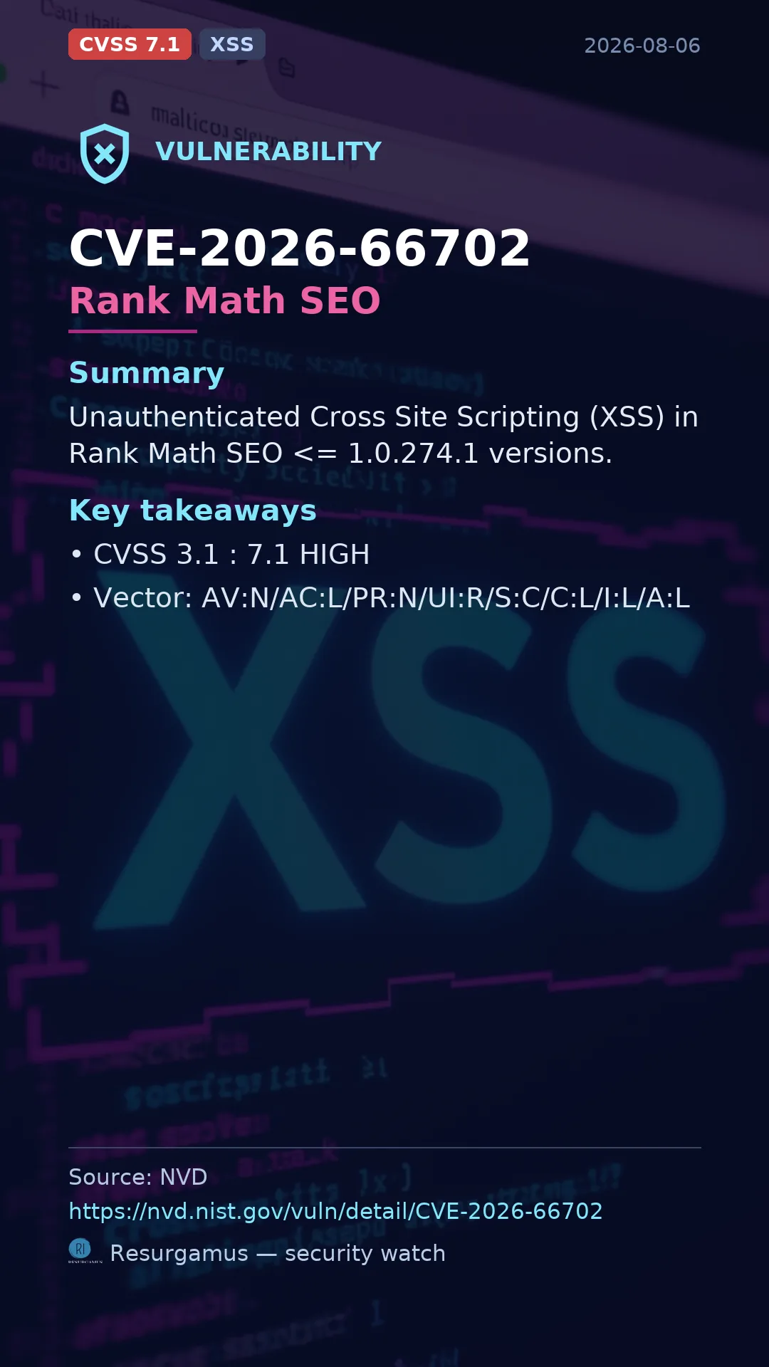 CVE-2026-66702 Rank Math SEO Vulnerability