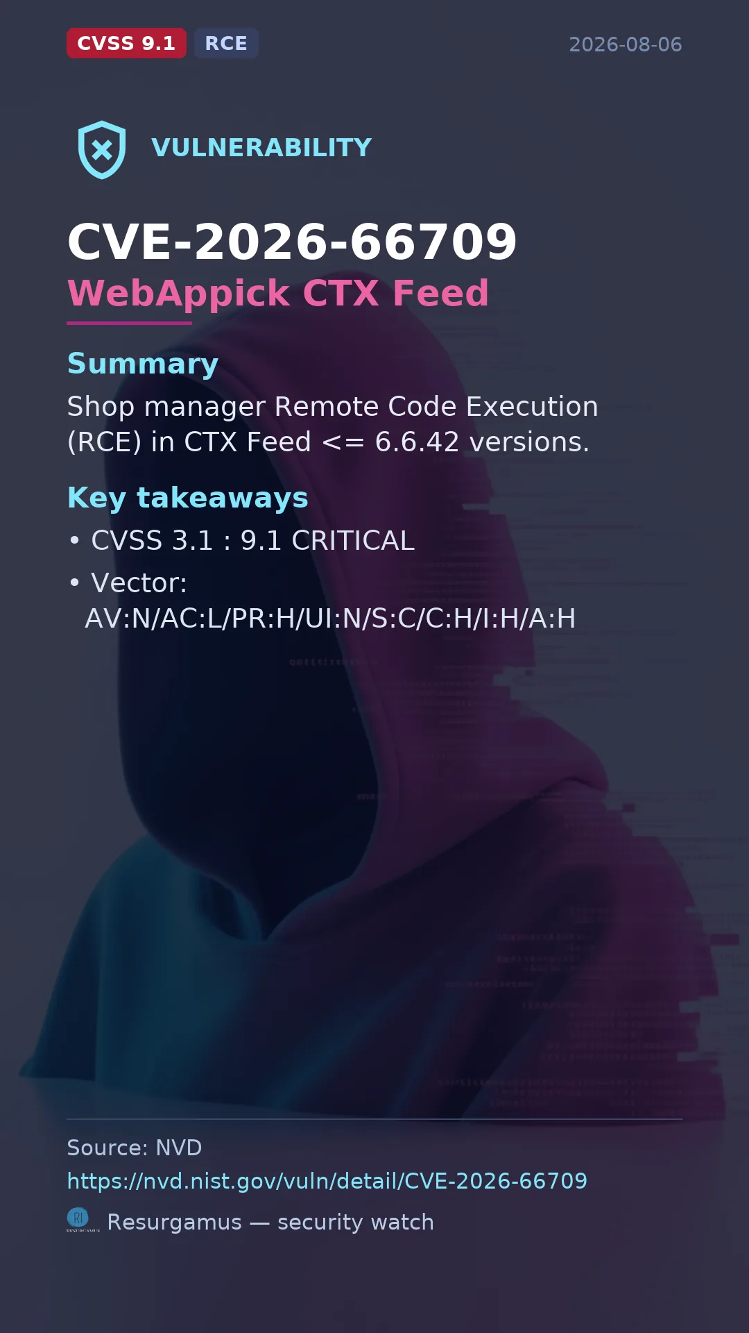 CVE-2026-66709 WebAppick CTX Feed Vulnerability
