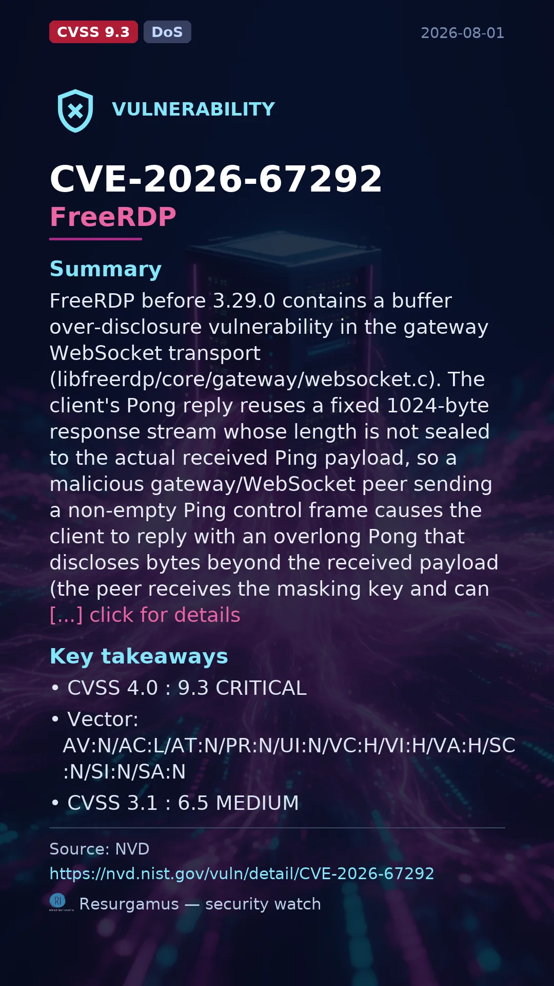 CVE-2026-67292 FreeRDP Vulnerability
