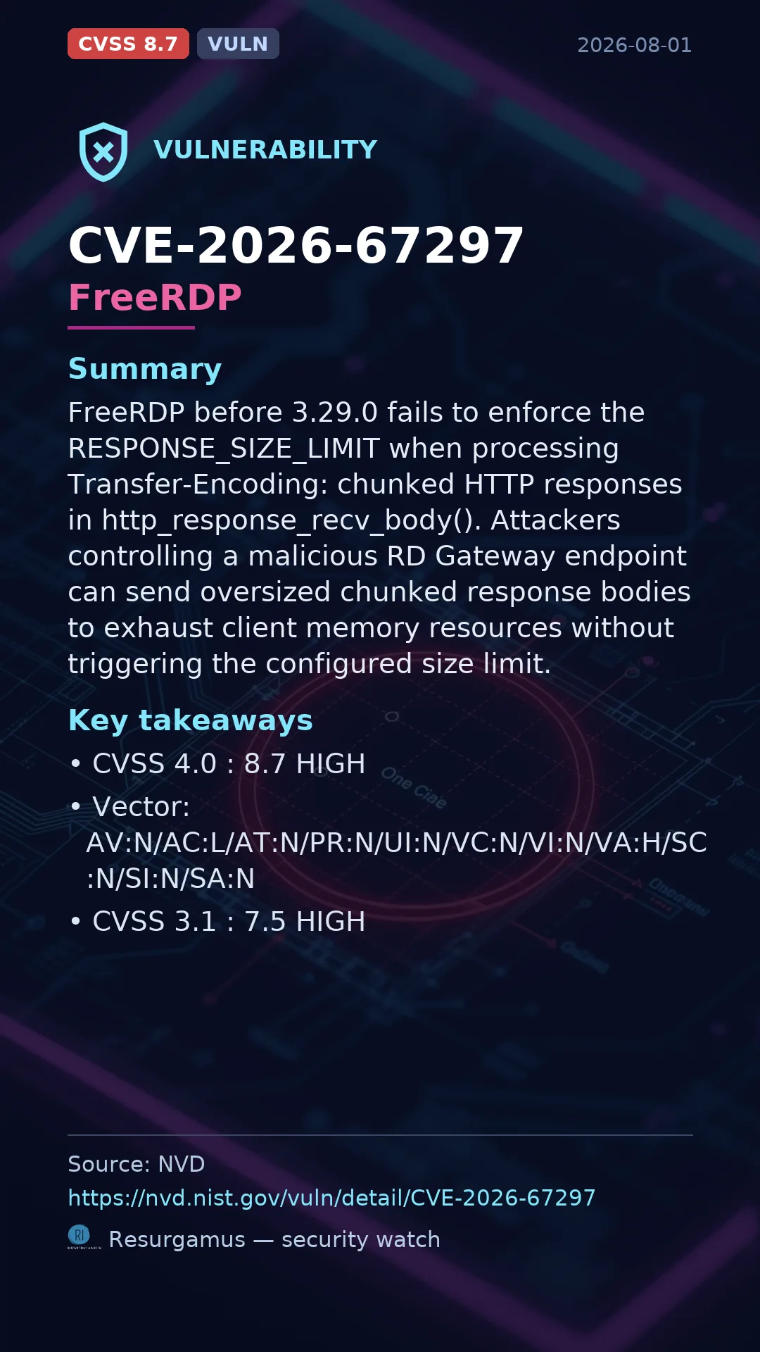 CVE-2026-67297 FreeRDP Vulnerability
