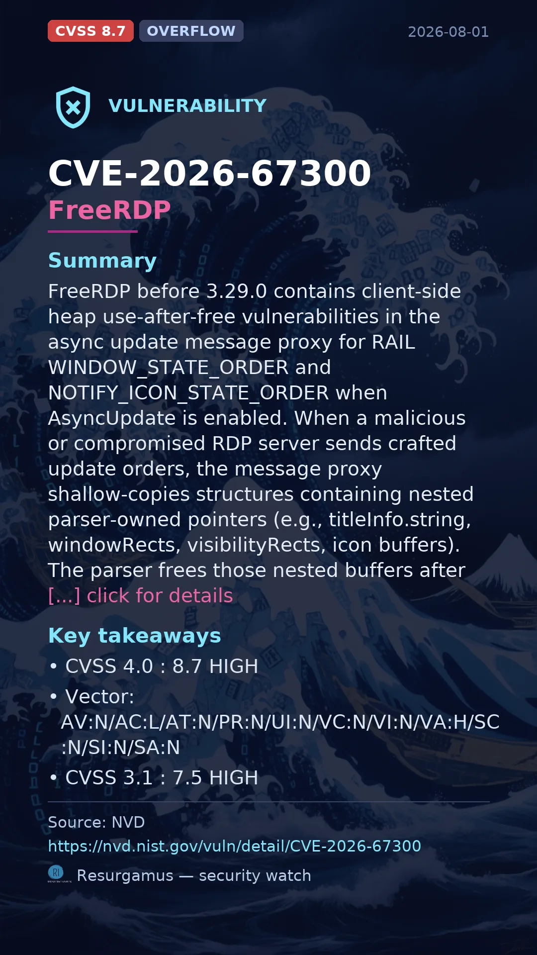 CVE-2026-67300 FreeRDP Vulnerability
