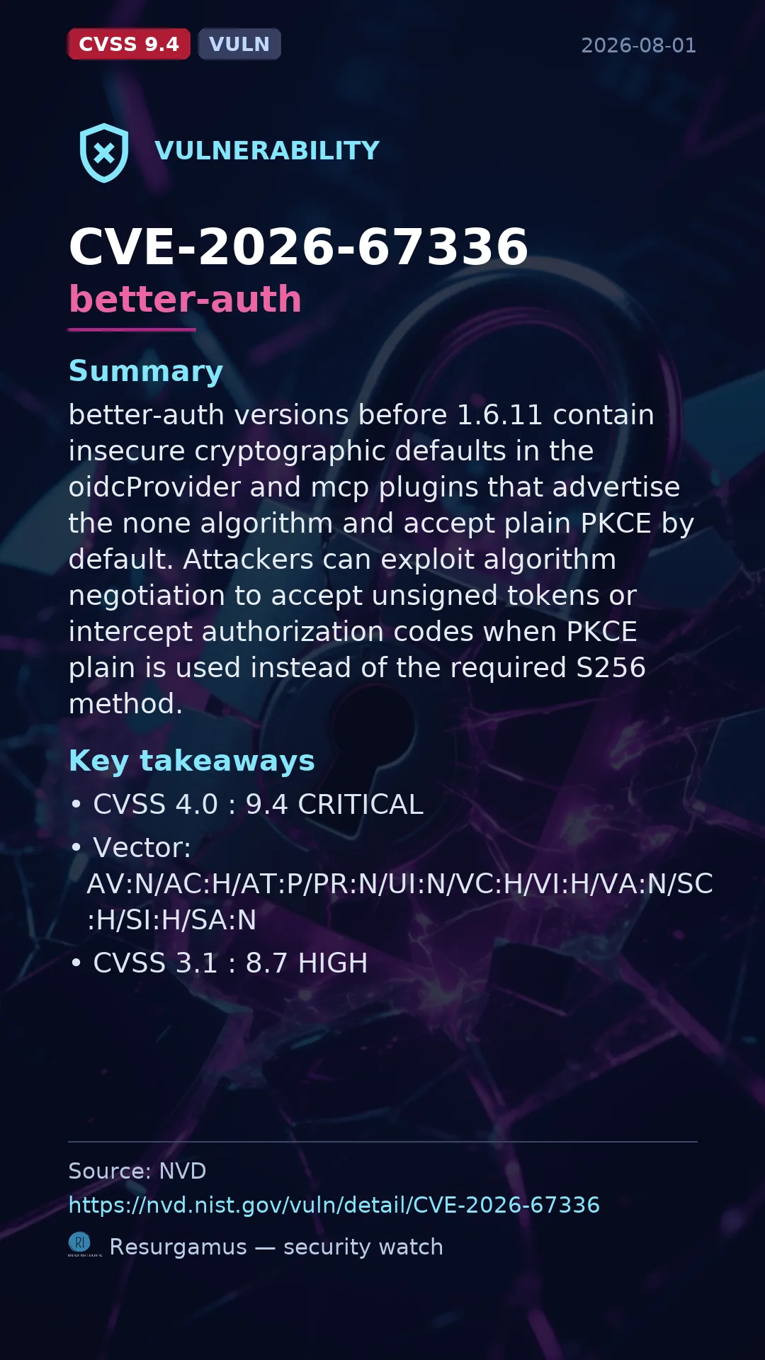 CVE-2026-67336 better-auth Vulnerability
