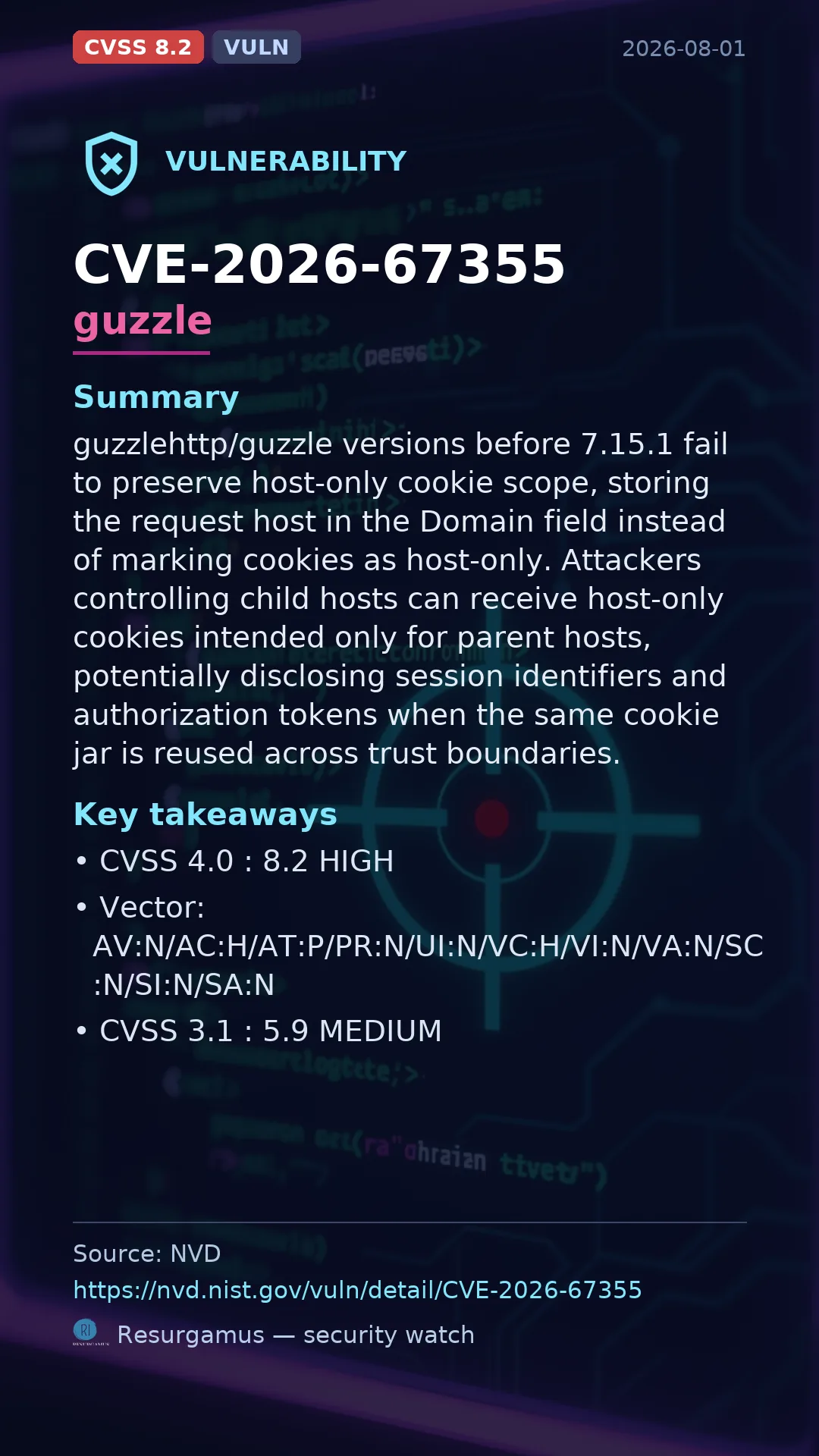 CVE-2026-67355 guzzle Vulnerability