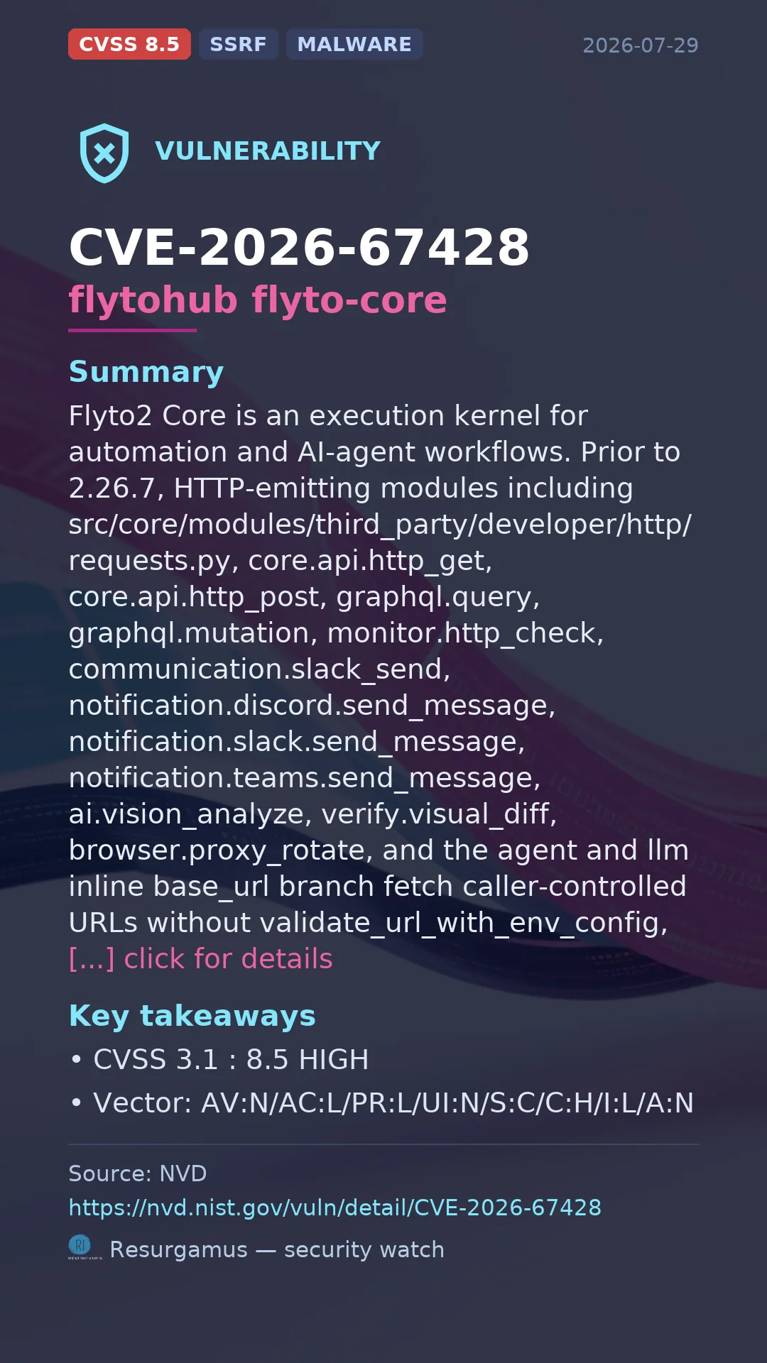 CVE-2026-67428 flytohub flyto-core Vulnerability
