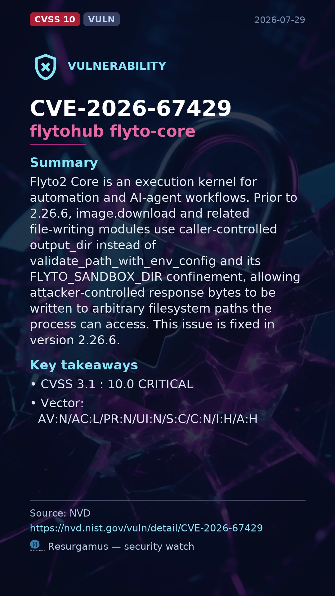 CVE-2026-67429 flytohub flyto-core Vulnerability