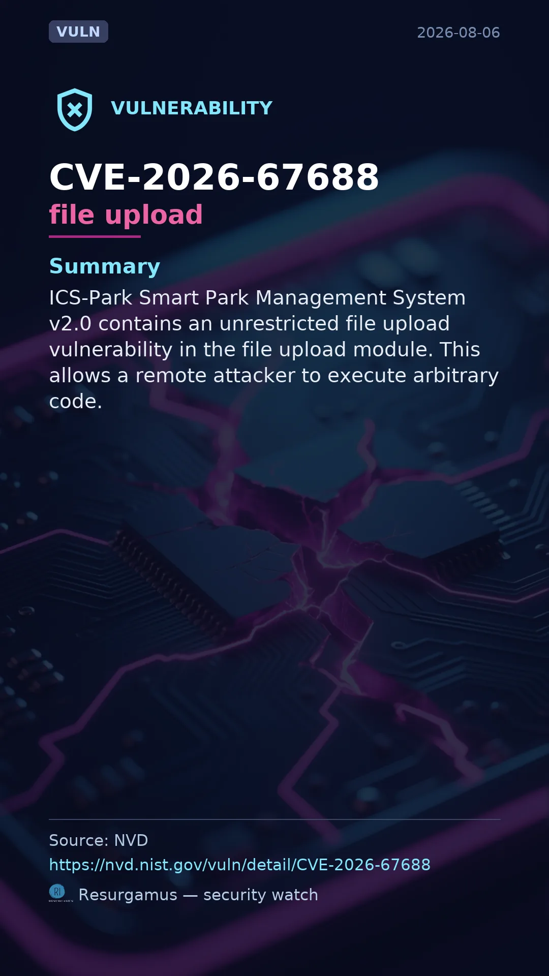 CVE-2026-67688 file upload Vulnerability