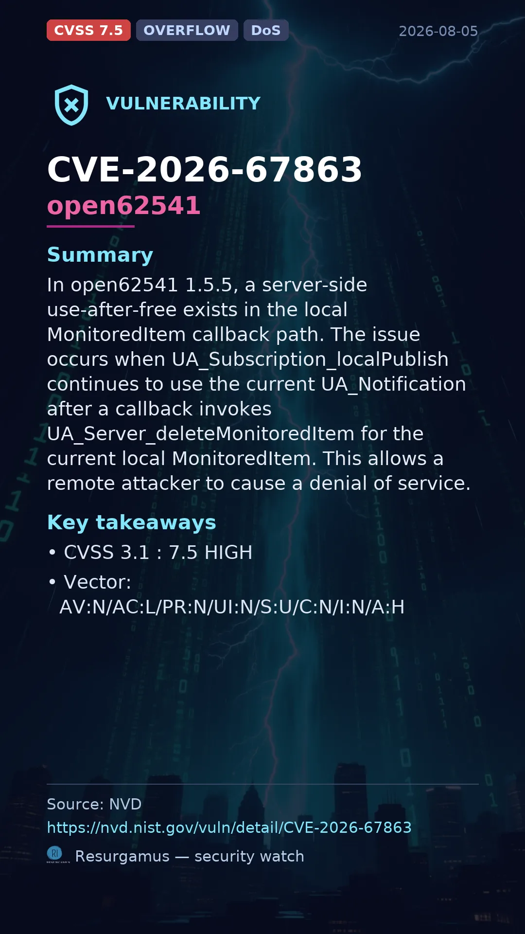 CVE-2026-67863 open62541 Vulnerability