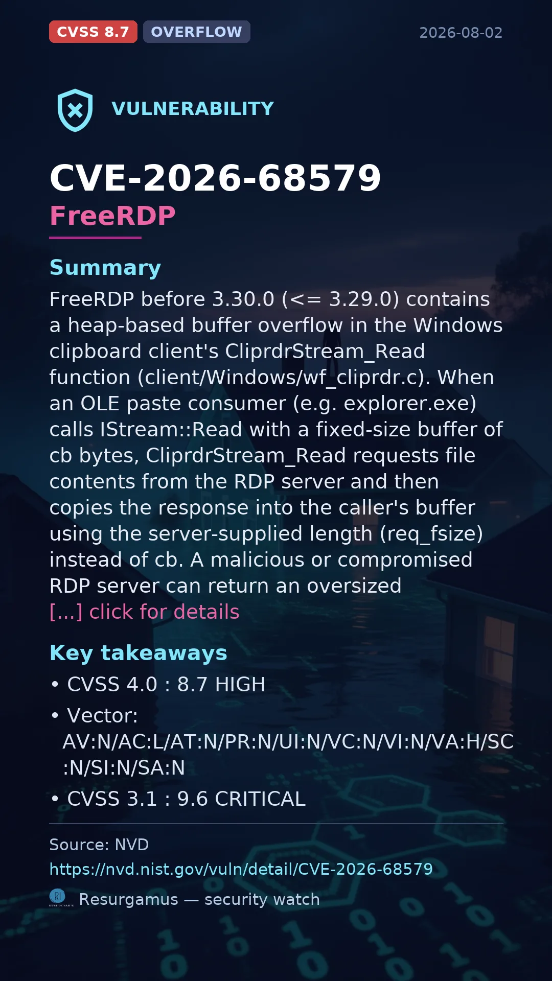 CVE-2026-68579 FreeRDP Vulnerability