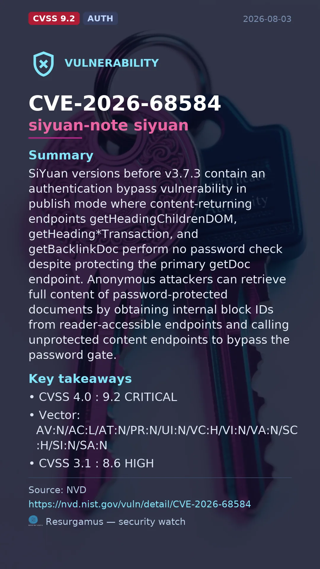 CVE-2026-68584 siyuan-note siyuan Vulnerability