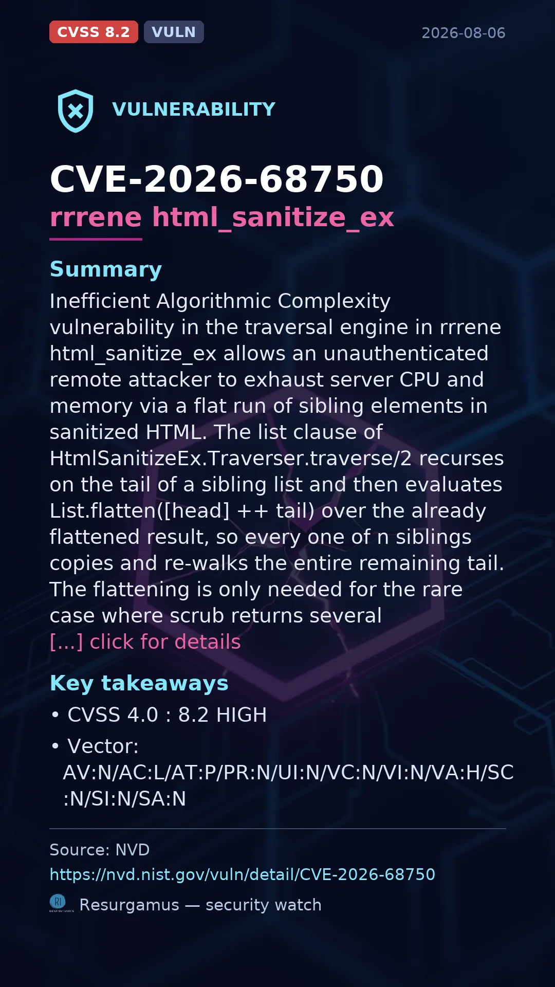 CVE-2026-68750 rrrene html_sanitize_ex Vulnerability